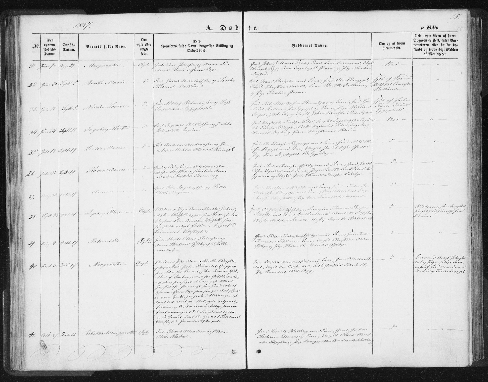 Ministerialprotokoller, klokkerbøker og fødselsregistre - Nord-Trøndelag, AV/SAT-A-1458/746/L0446: Parish register (official) no. 746A05, 1846-1859, p. 55