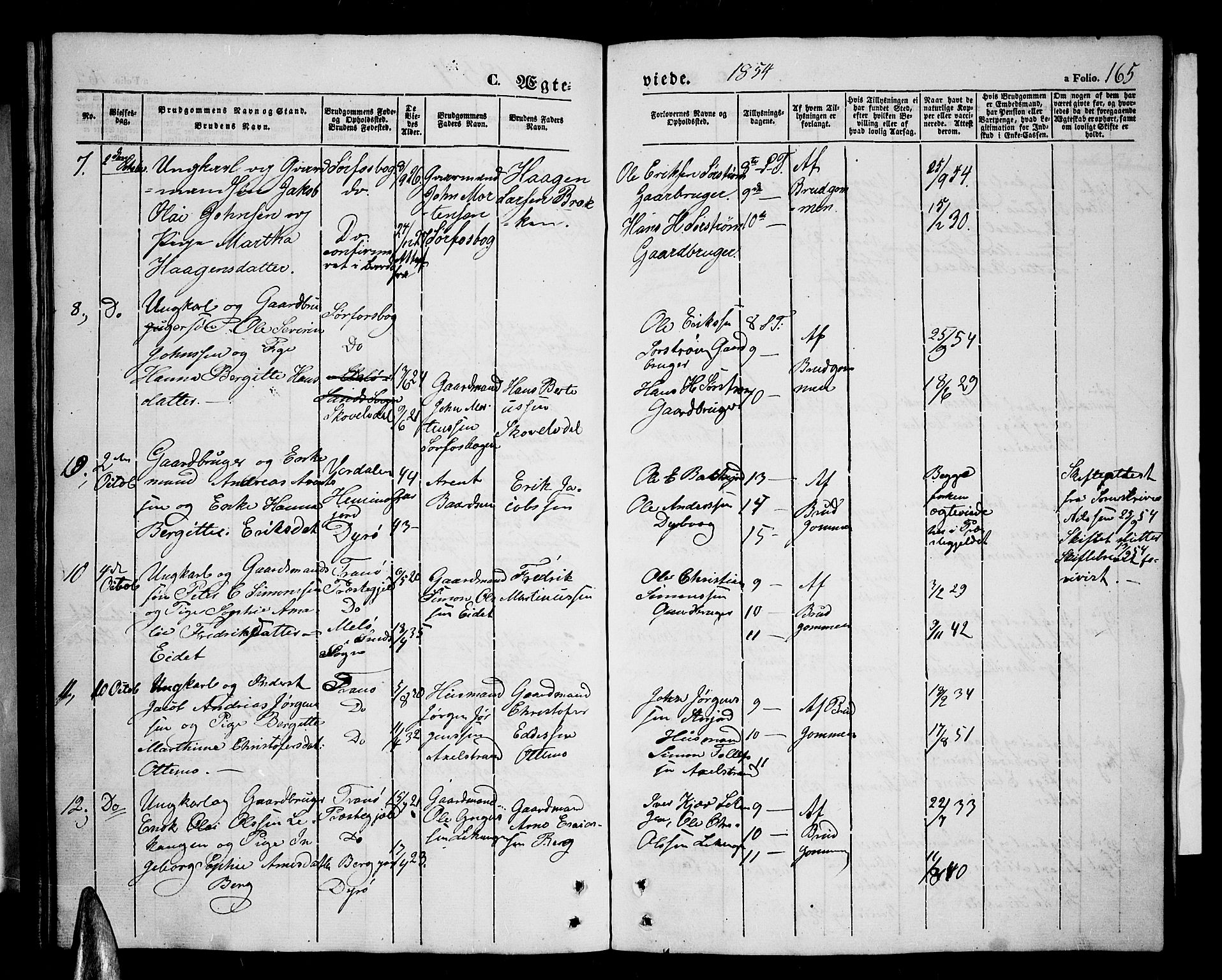 Tranøy sokneprestkontor, SATØ/S-1313/I/Ia/Iab/L0002klokker: Parish register (copy) no. 2, 1847-1860, p. 165