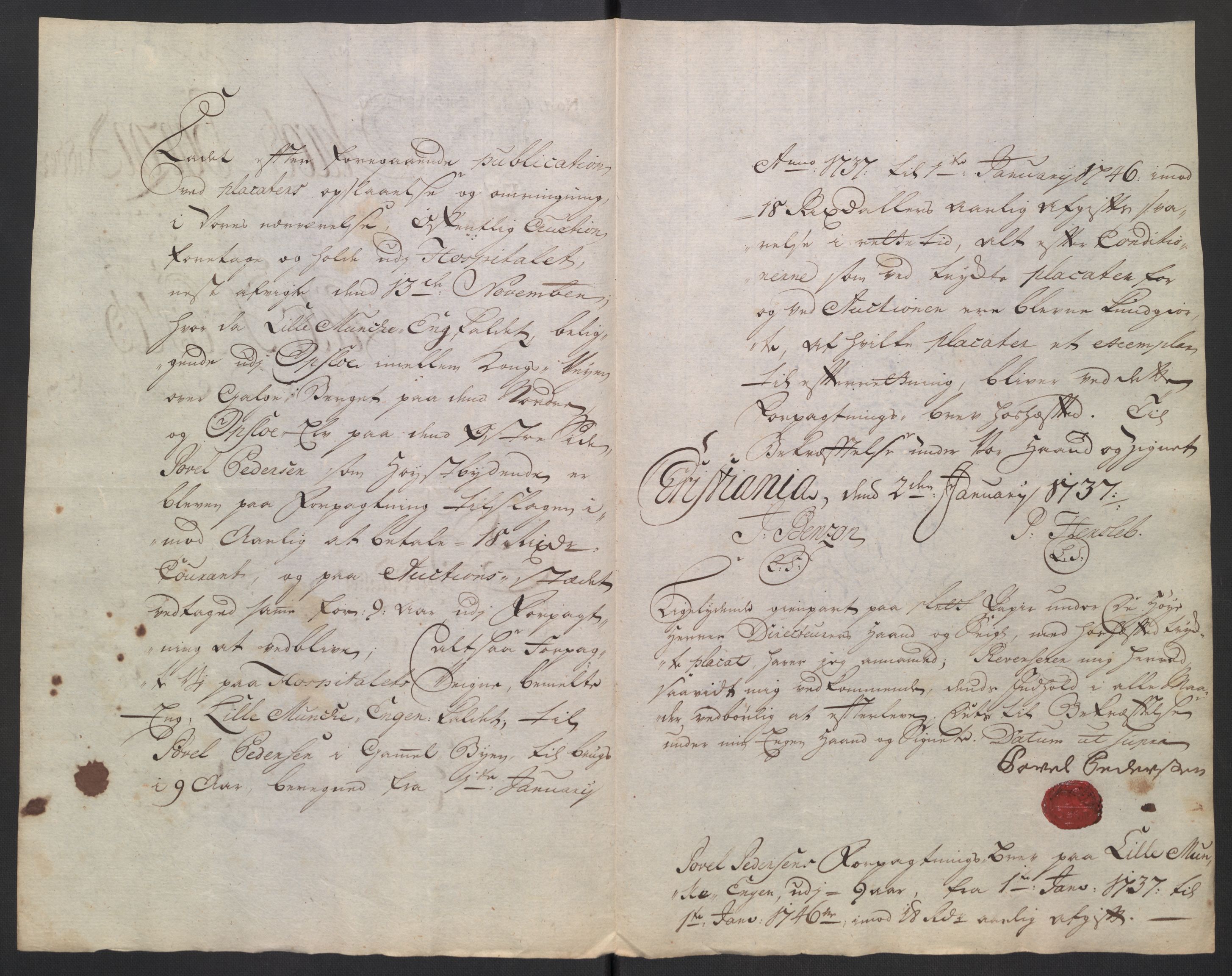 Oslo stiftsdireksjon, AV/SAO-A-11085/K/Kb/L0003/0002: Oslo Hospital / Auksjoner over Hospitalets eiendommer: Forpaktningen av plasser, tomter m.v., 1736-1737, p. 35