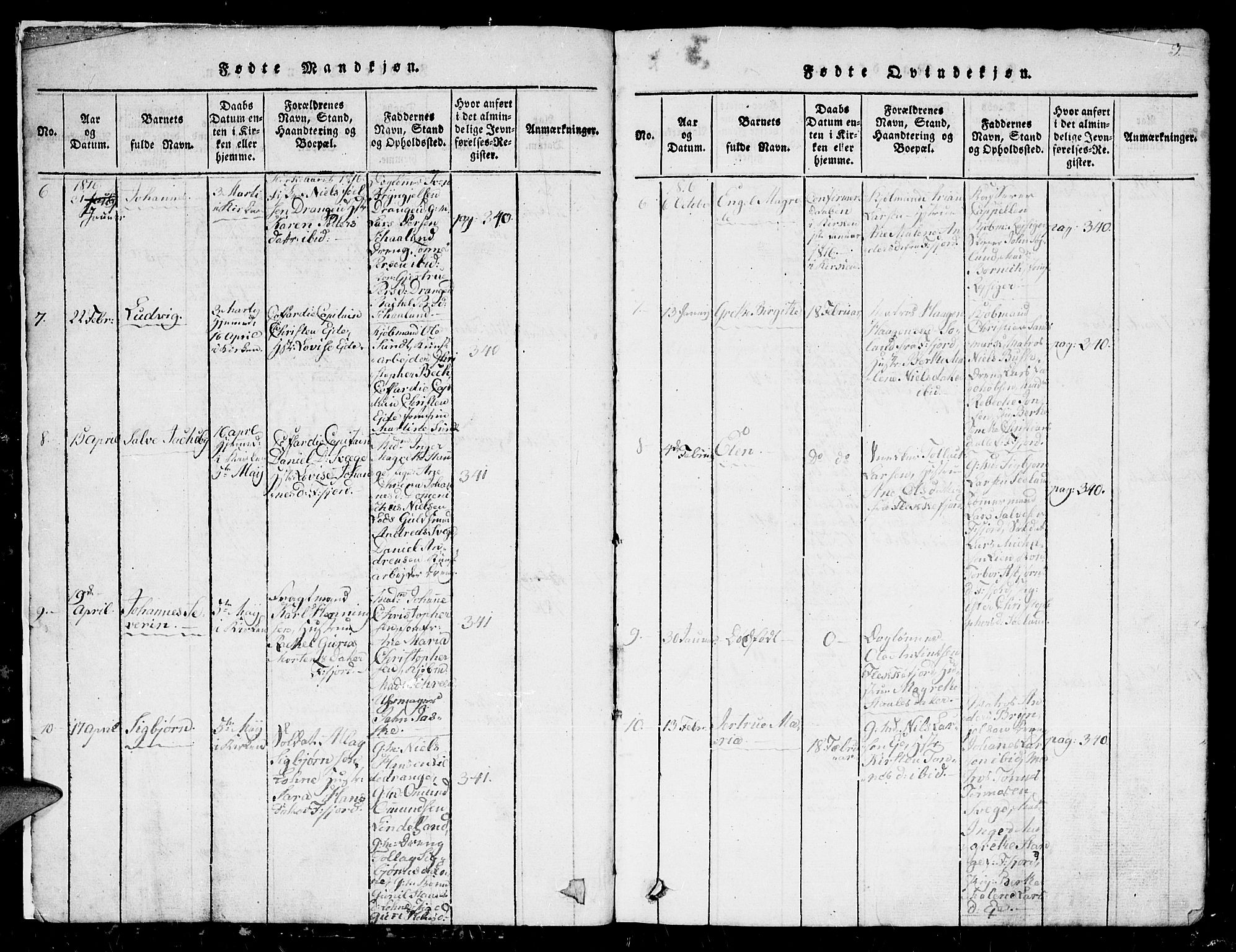 Flekkefjord sokneprestkontor, SAK/1111-0012/F/Fb/Fbc/L0003: Parish register (copy) no. B 3, 1815-1826, p. 3