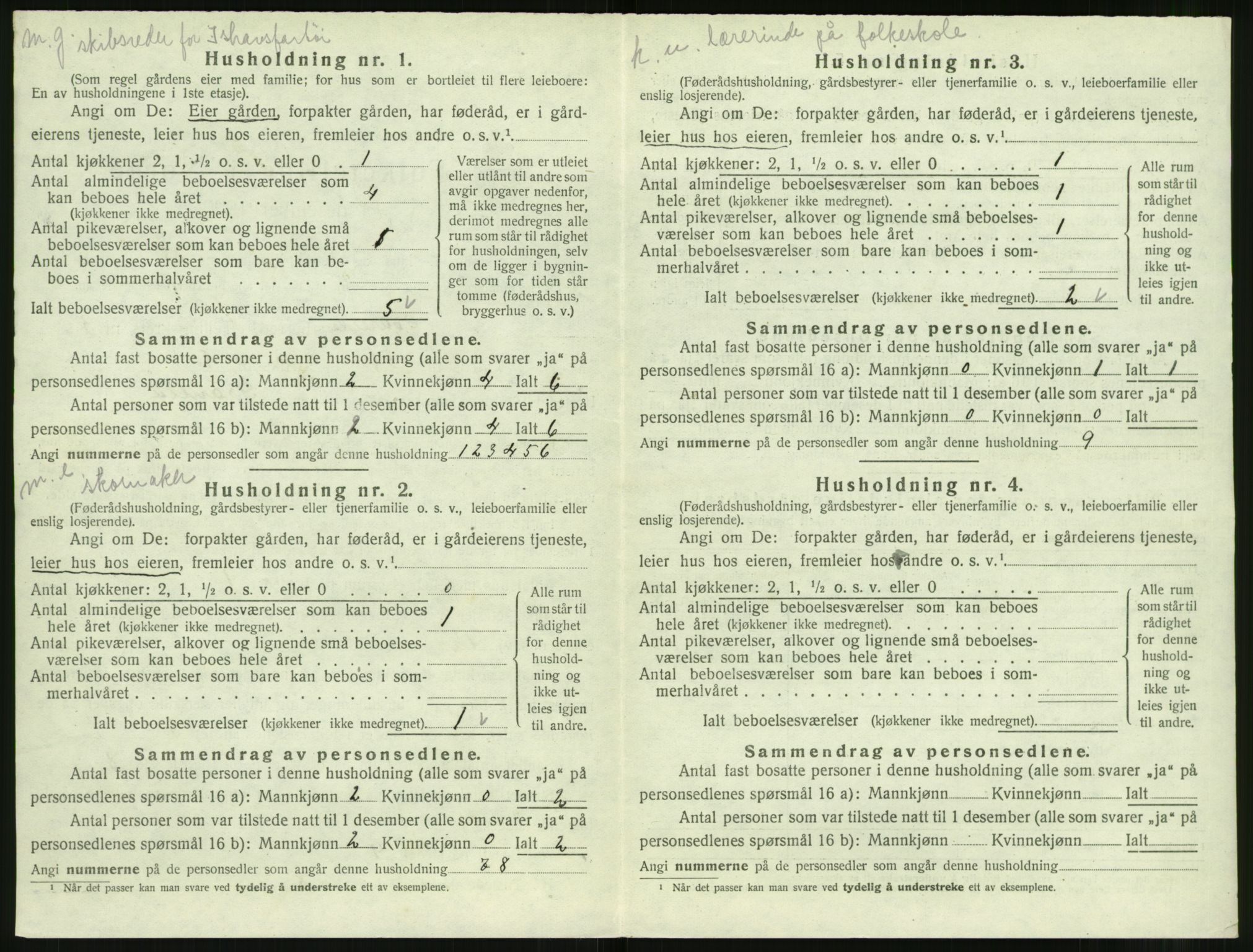 SAT, 1920 census for Hareid, 1920, p. 204