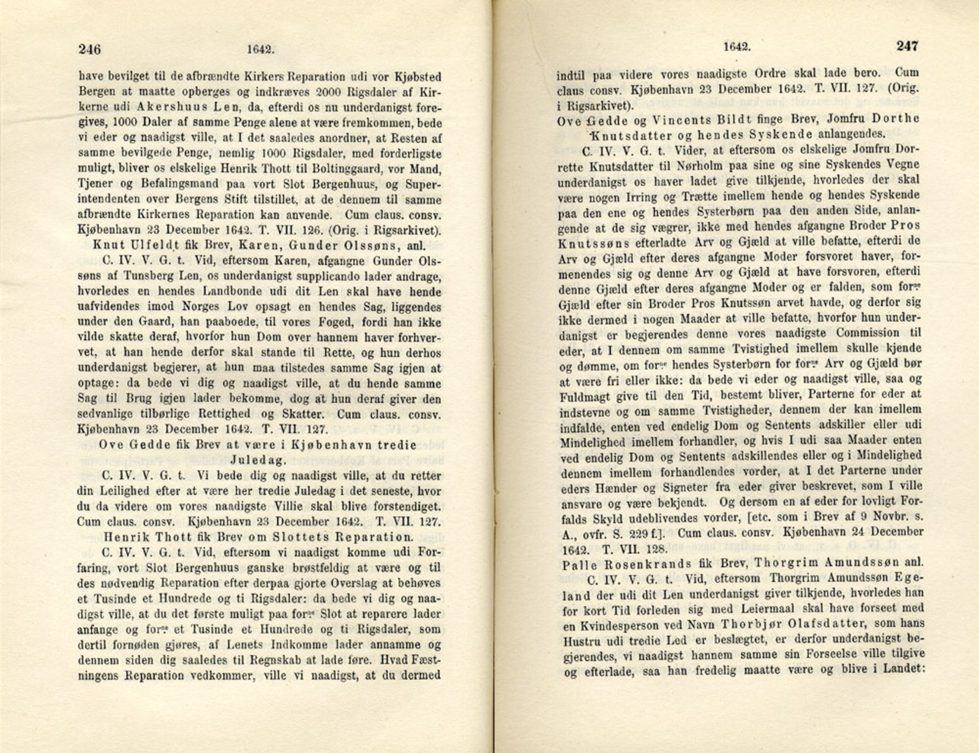 Publikasjoner utgitt av Det Norske Historiske Kildeskriftfond, PUBL/-/-/-: Norske Rigs-Registranter, bind 8, 1641-1648, p. 246-247