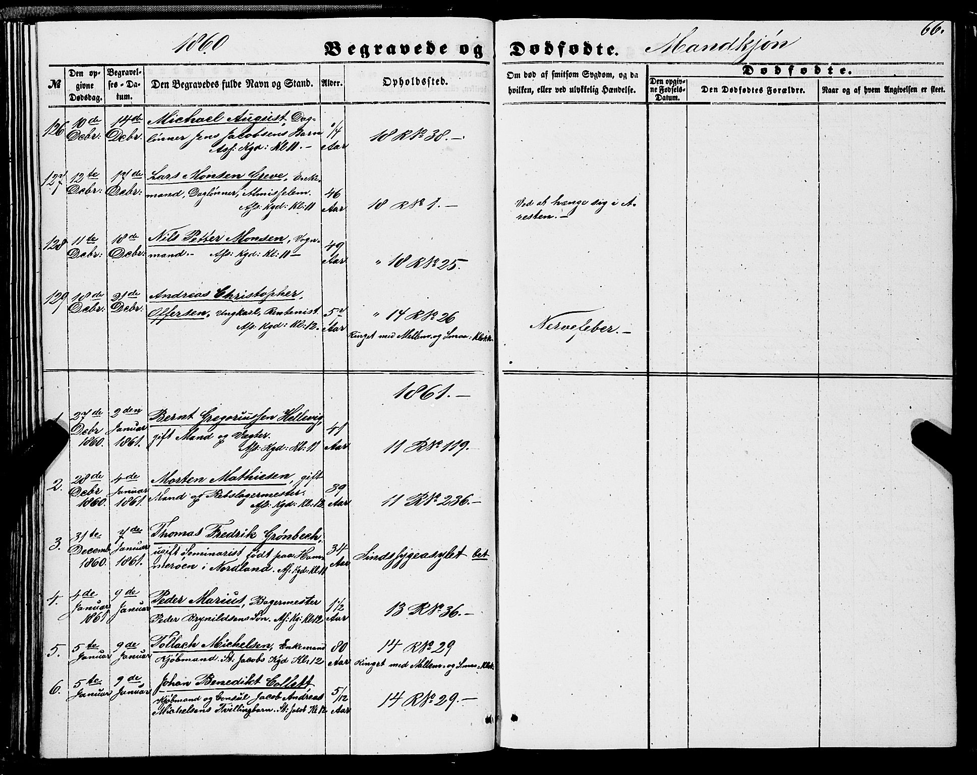 Domkirken sokneprestembete, SAB/A-74801/H/Haa/L0041: Parish register (official) no. E 2, 1853-1863, p. 66