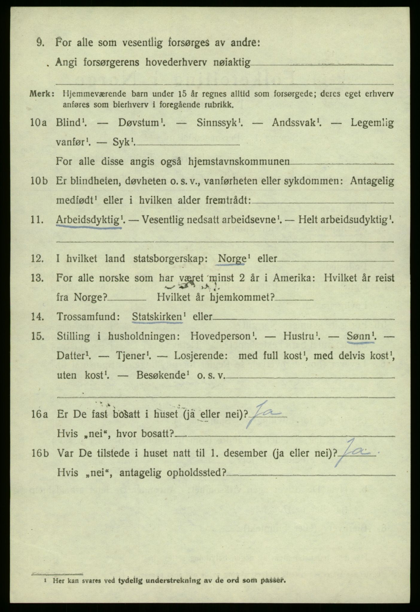 SAB, 1920 census for Solund, 1920, p. 3251