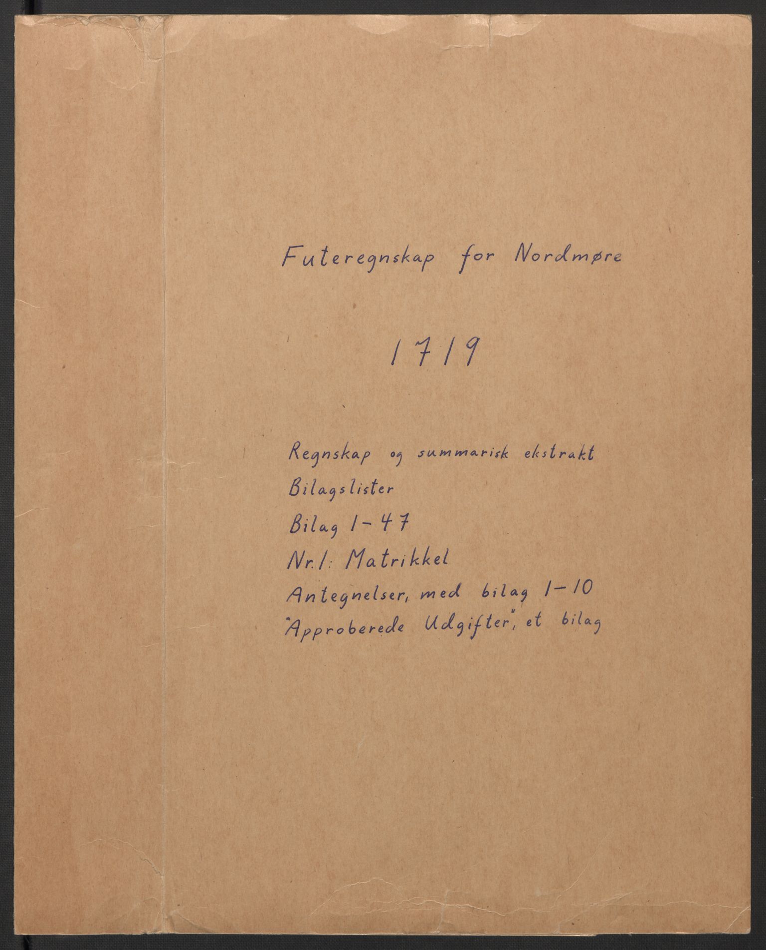 Rentekammeret inntil 1814, Reviderte regnskaper, Fogderegnskap, RA/EA-4092/R56/L3752: Fogderegnskap Nordmøre, 1719, p. 1