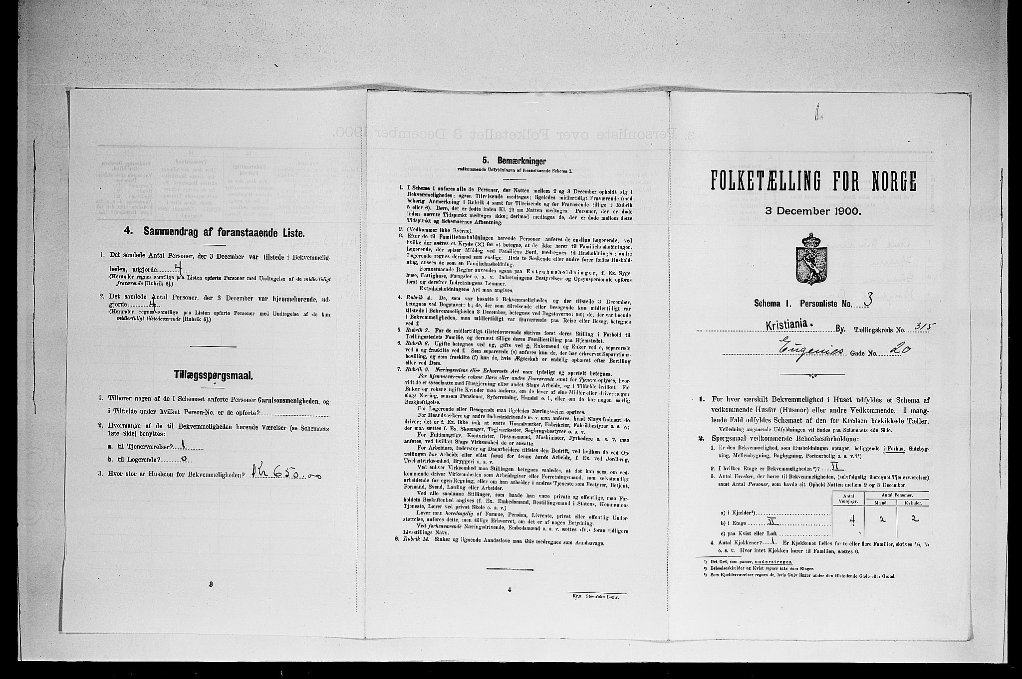 SAO, 1900 census for Kristiania, 1900, p. 21593