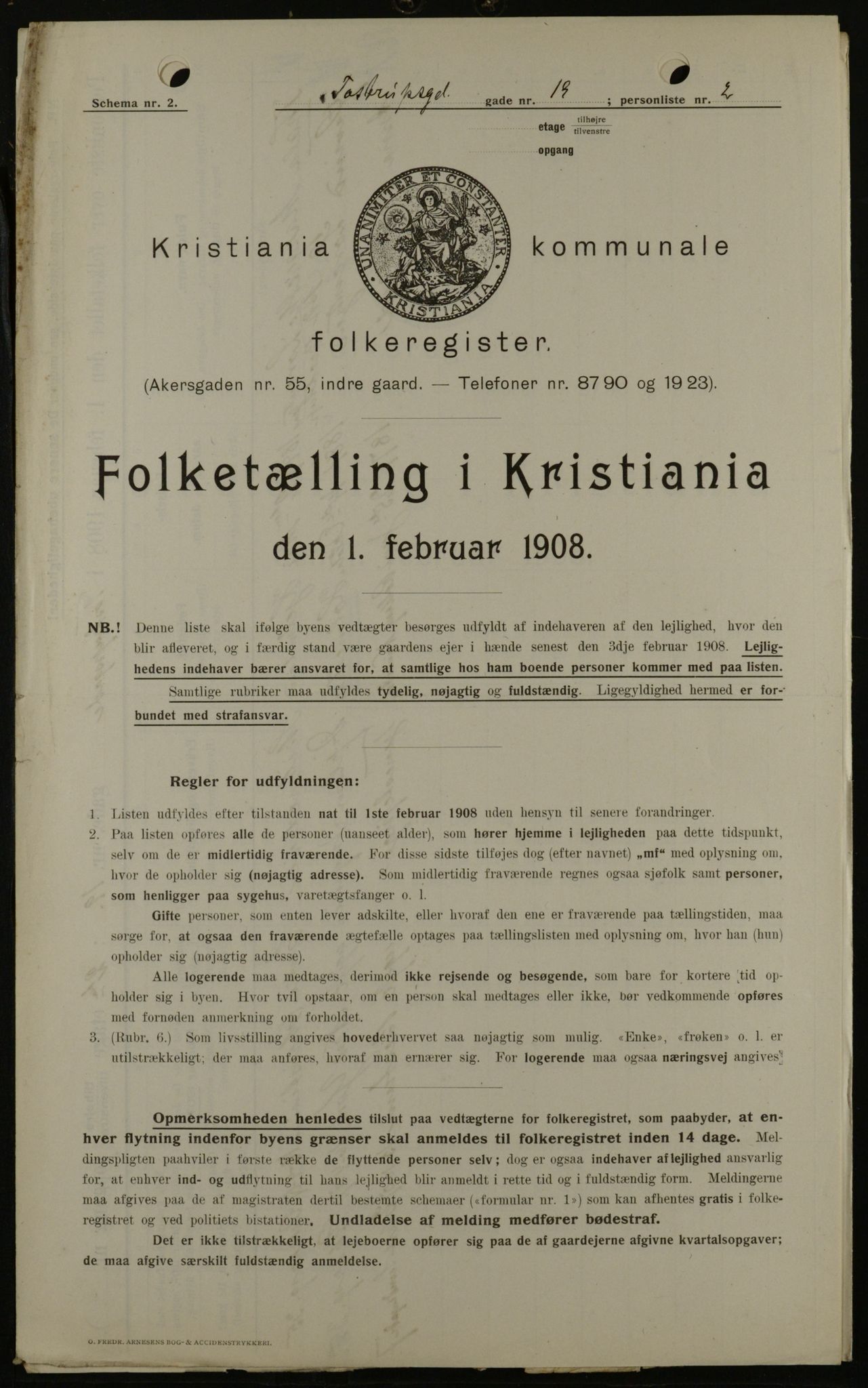 OBA, Municipal Census 1908 for Kristiania, 1908, p. 103691