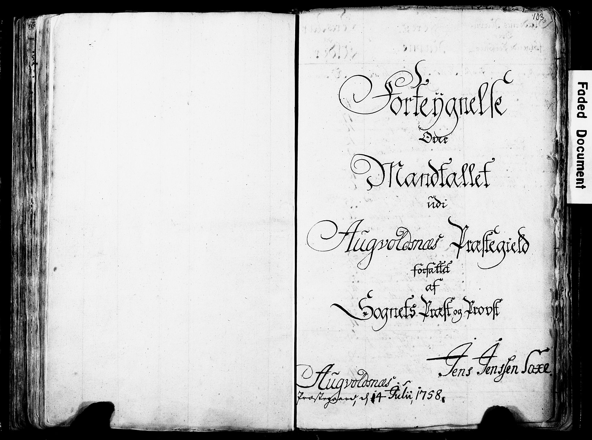 Fylkesmannen i Rogaland, SAST/A-101928/99/3/325/325CA/L0016: SJELEREGISTER RYFYLKE PRESTEGJELD, 1758, p. 103