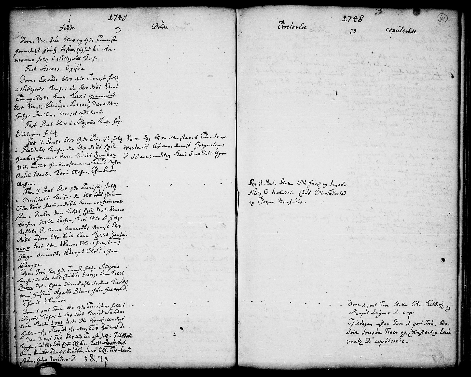 Seljord kirkebøker, AV/SAKO-A-20/F/Fa/L0006: Parish register (official) no. I 6, 1744-1755, p. 61
