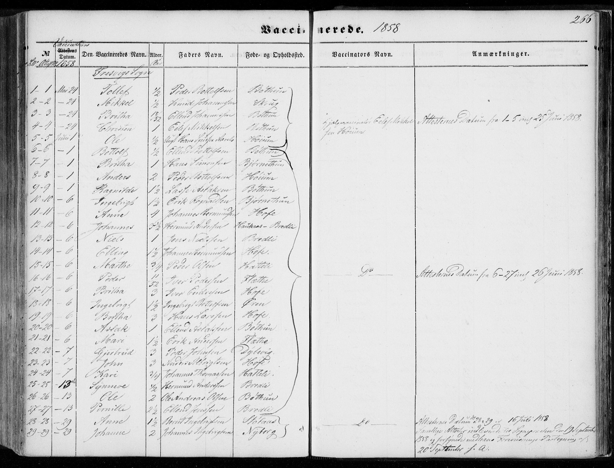 Leikanger sokneprestembete, AV/SAB-A-81001/H/Haa/Haaa/L0008: Parish register (official) no. A 8, 1852-1868, p. 266