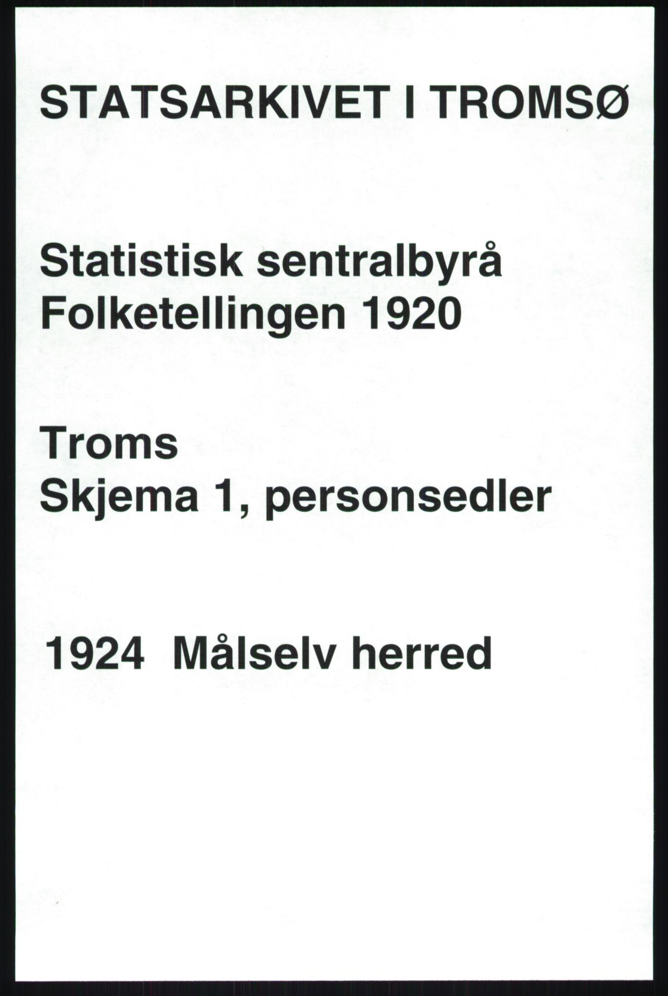 SATØ, 1920 census for Målselv, 1920, p. 1383