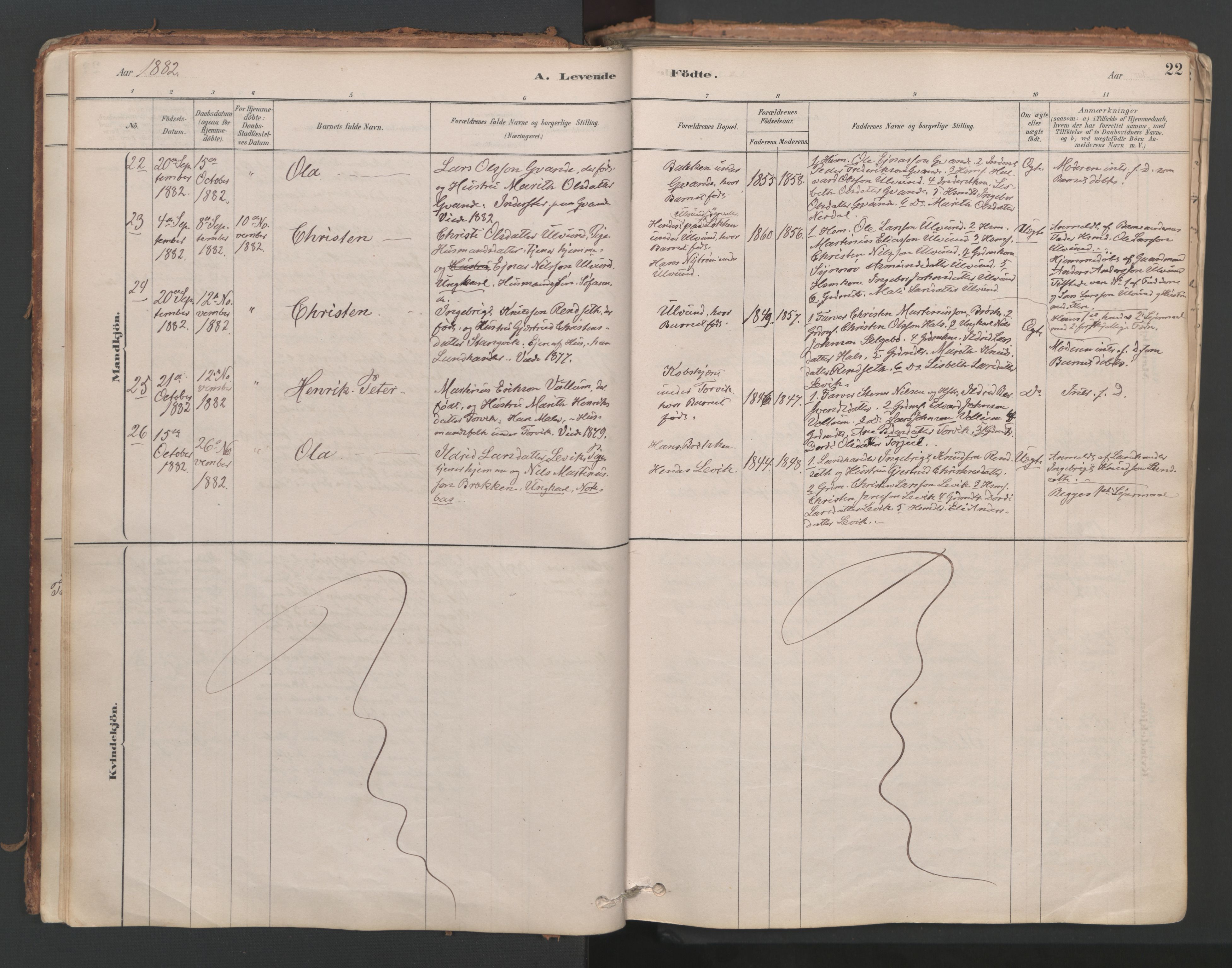 Ministerialprotokoller, klokkerbøker og fødselsregistre - Møre og Romsdal, AV/SAT-A-1454/592/L1029: Parish register (official) no. 592A07, 1879-1902, p. 22