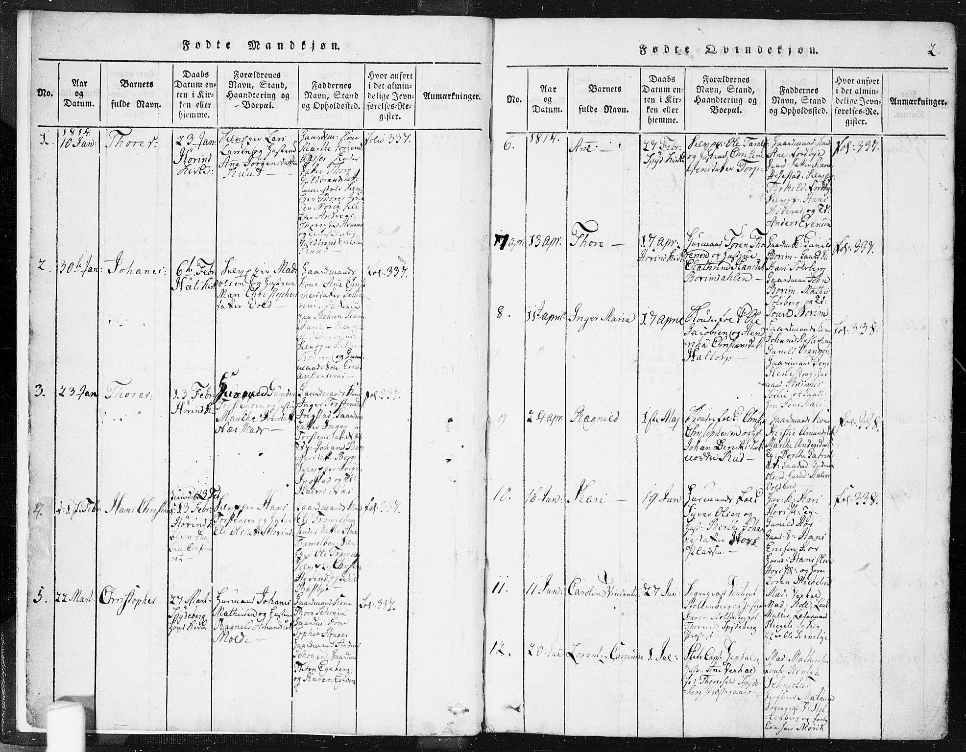 Spydeberg prestekontor Kirkebøker, AV/SAO-A-10924/F/Fa/L0004: Parish register (official) no. I 4, 1814-1841, p. 2