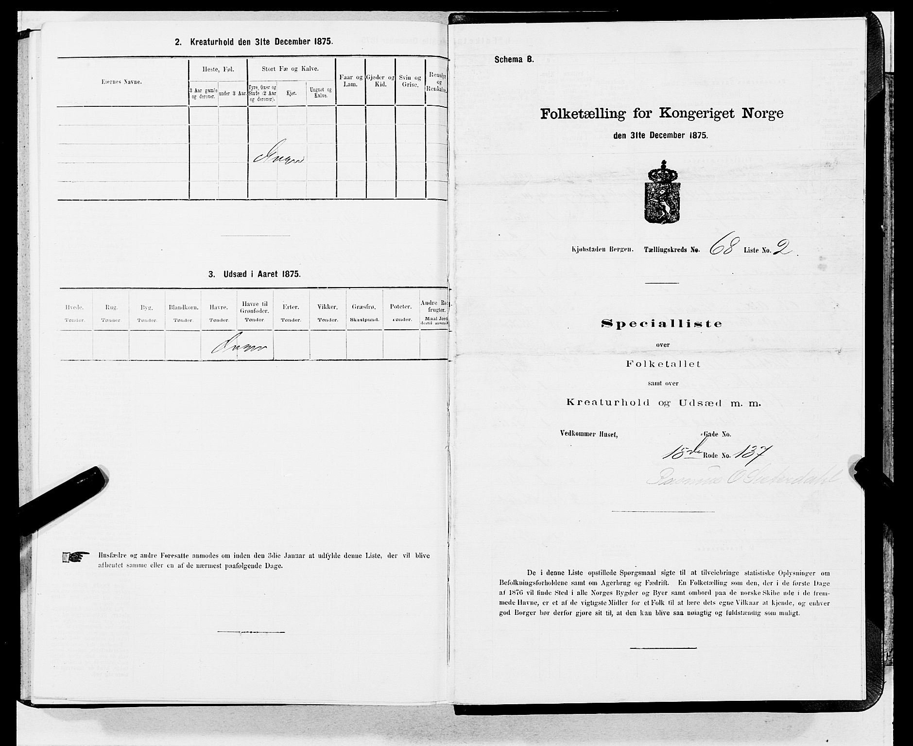 SAB, 1875 census for 1301 Bergen, 1875, p. 3603