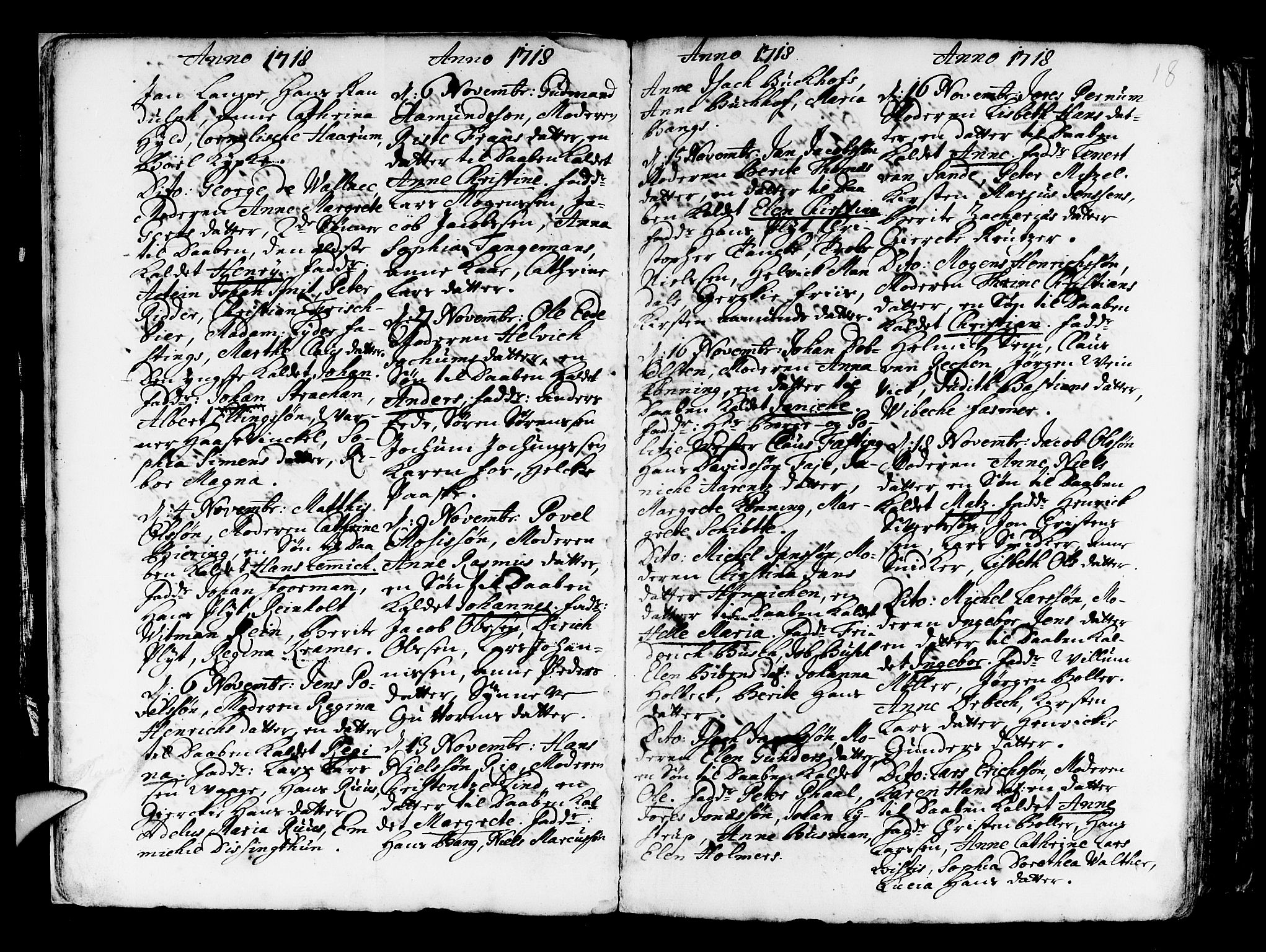 Nykirken Sokneprestembete, AV/SAB-A-77101/H/Haa/L0003: Parish register (official) no. A 3, 1717-1764, p. 18