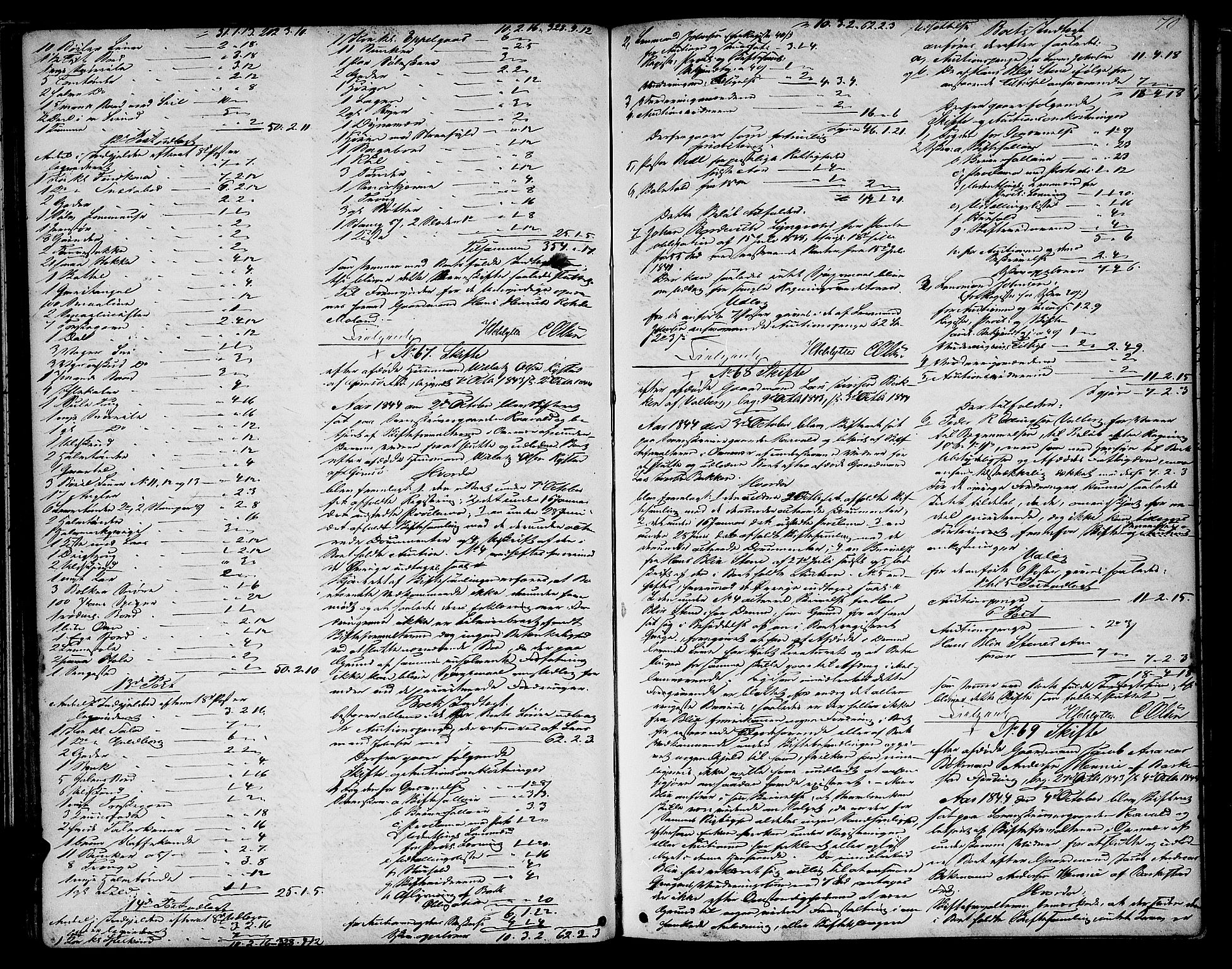 Vesterålen sorenskriveri, AV/SAT-A-4180/1/3/3A/L0015: Skifteprotokoll, 1843-1852, p. 69b-70a