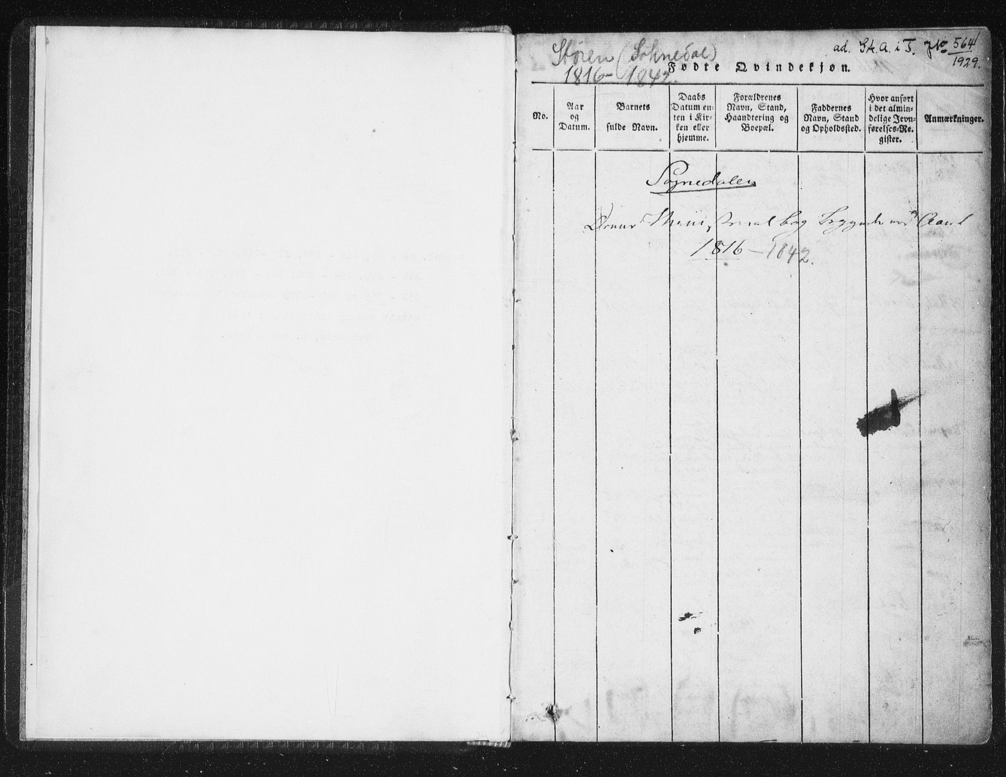 Ministerialprotokoller, klokkerbøker og fødselsregistre - Sør-Trøndelag, SAT/A-1456/689/L1037: Parish register (official) no. 689A02, 1816-1842, p. 1