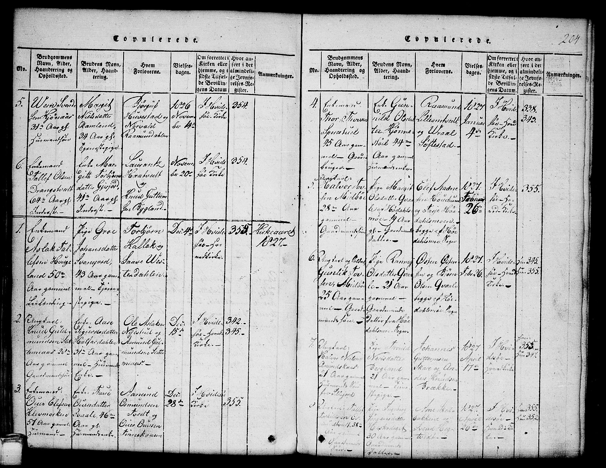 Kviteseid kirkebøker, SAKO/A-276/G/Gb/L0001: Parish register (copy) no. II 1, 1815-1842, p. 204