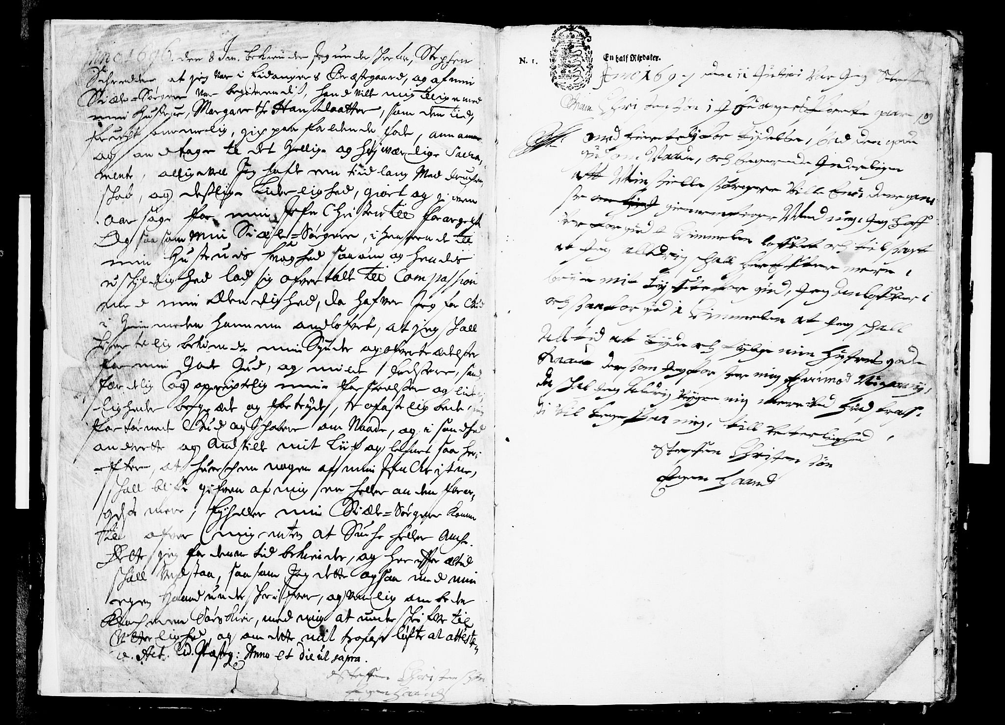 Eidanger kirkebøker, SAKO/A-261/F/Fa/L0001: Parish register (official) no. 1, 1695-1717, p. 2