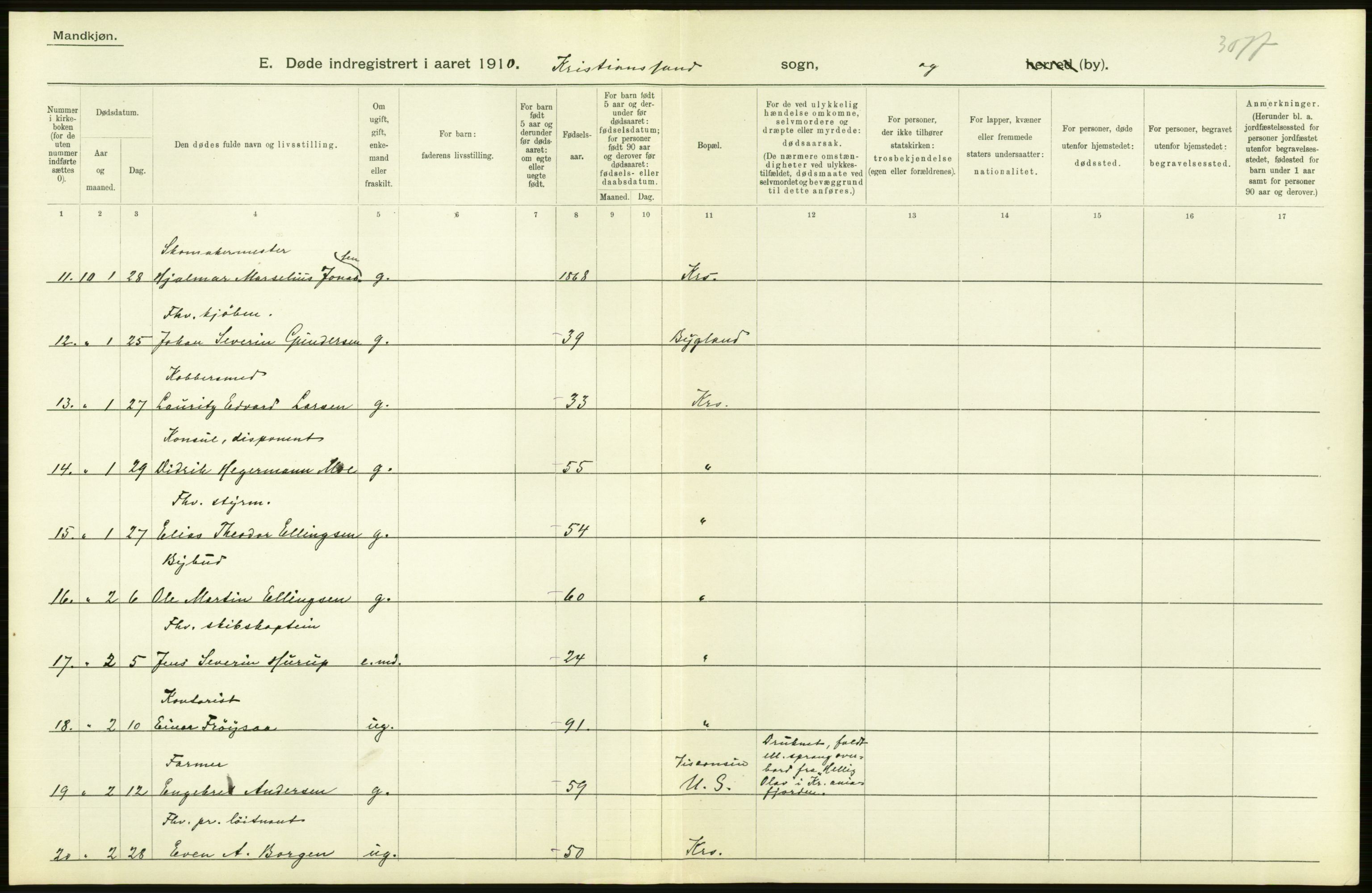 Statistisk sentralbyrå, Sosiodemografiske emner, Befolkning, AV/RA-S-2228/D/Df/Dfa/Dfah/L0021: Lister og Mandals amt: Levendefødte menn og kvinner, gifte, døde, dødfødte. Bygder og byer., 1910, p. 708