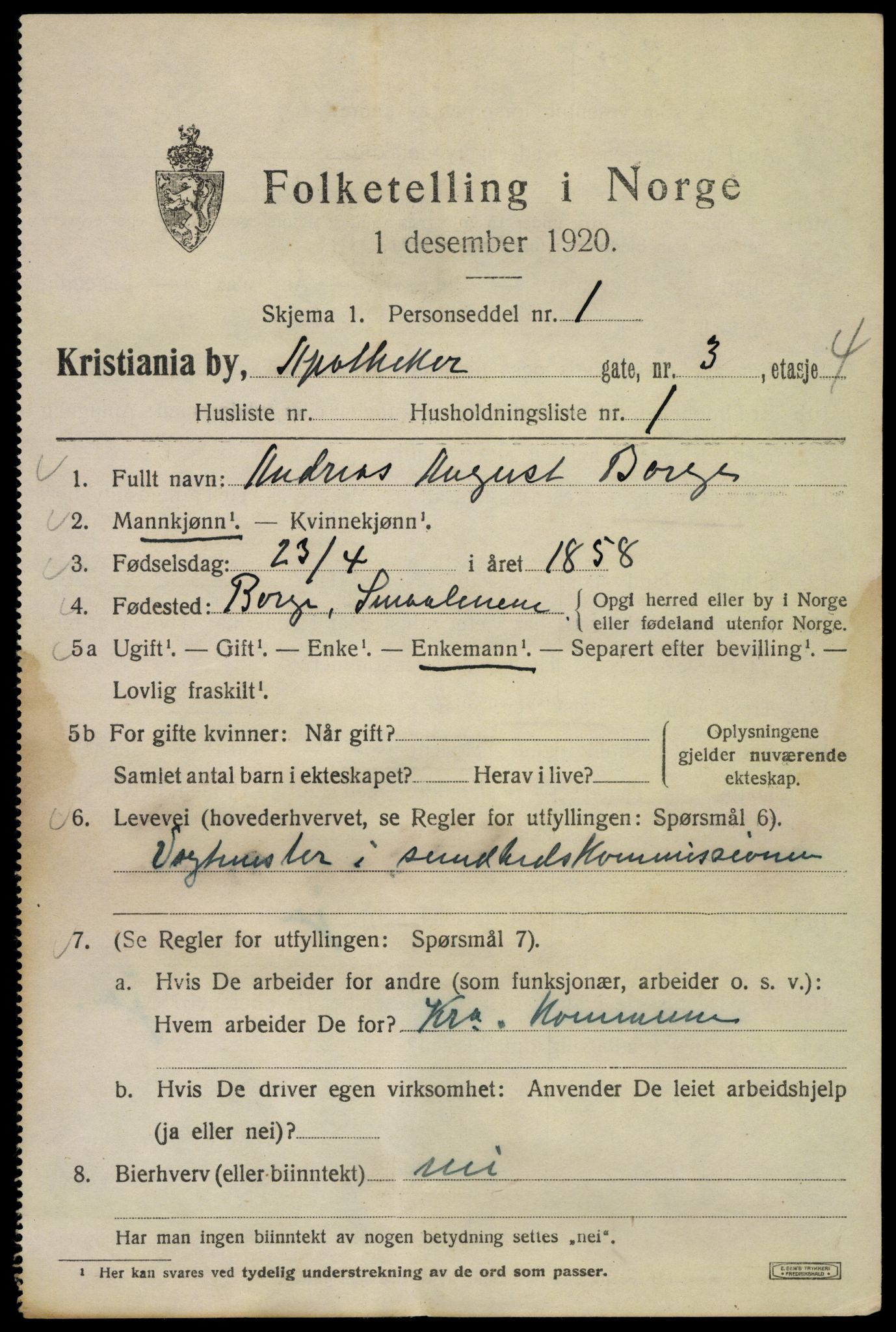 SAO, 1920 census for Kristiania, 1920, p. 141977