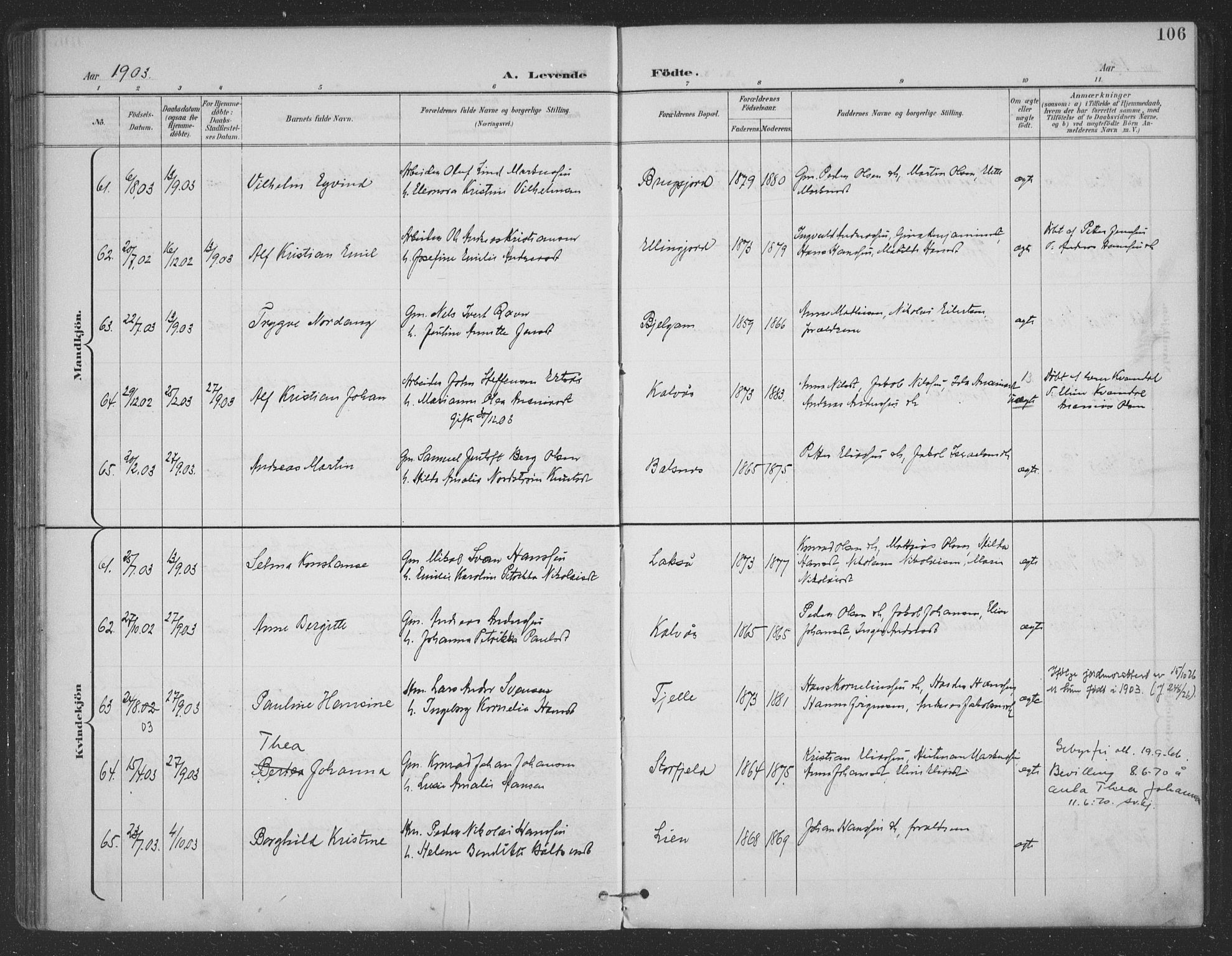 Ministerialprotokoller, klokkerbøker og fødselsregistre - Nordland, AV/SAT-A-1459/863/L0899: Parish register (official) no. 863A11, 1897-1906, p. 106