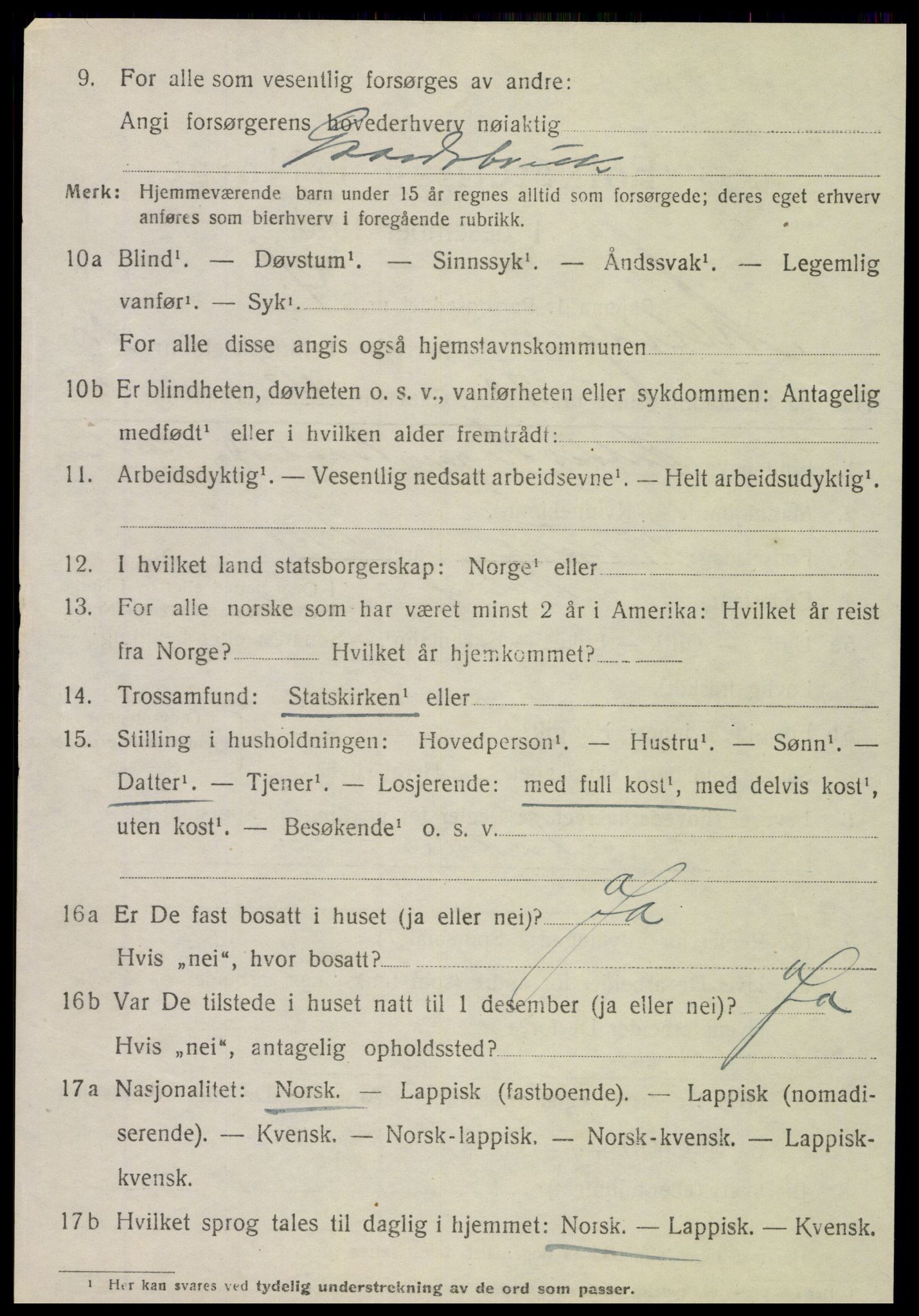 SAT, 1920 census for Meløy, 1920, p. 5524