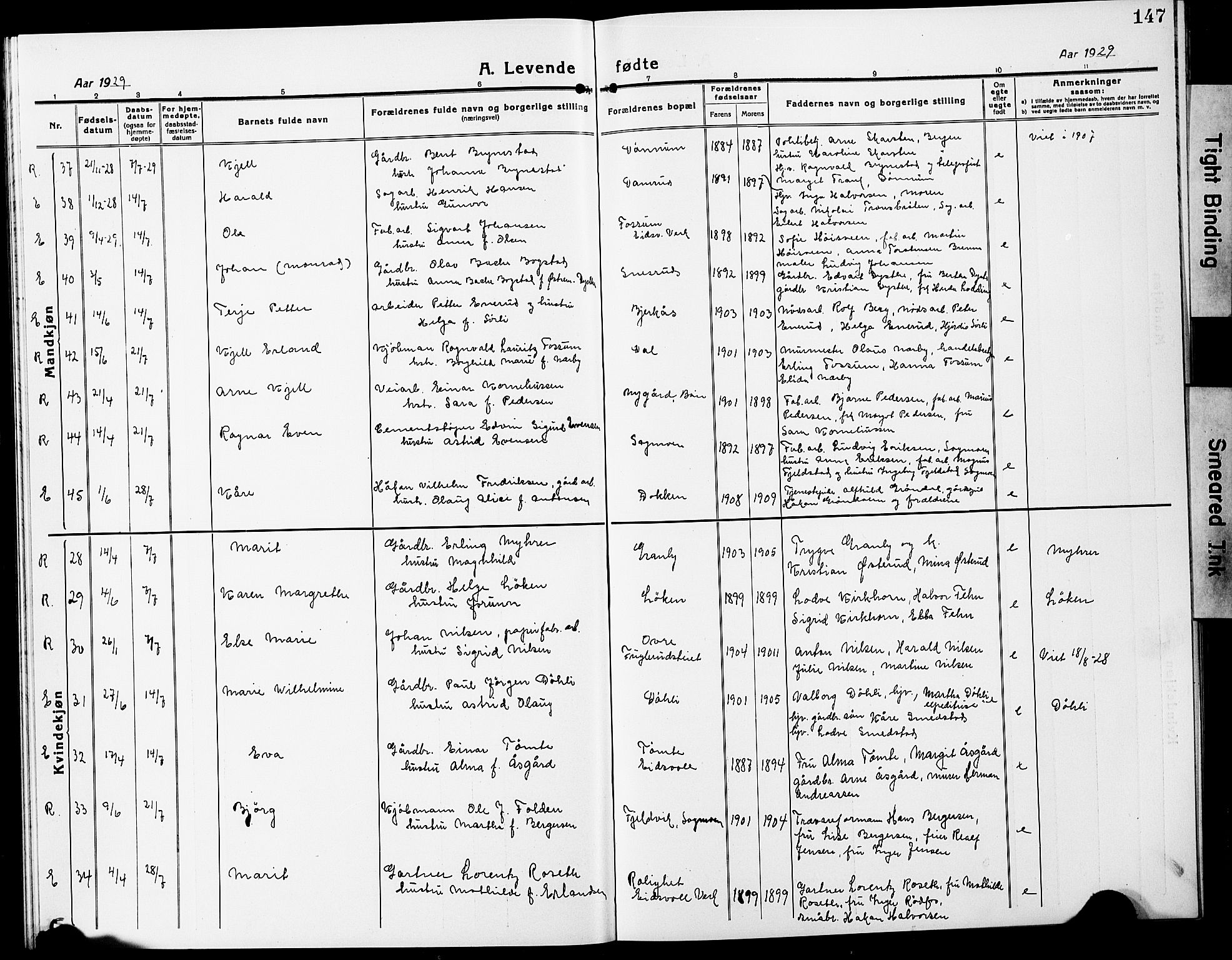 Eidsvoll prestekontor Kirkebøker, AV/SAO-A-10888/G/Ga/L0010: Parish register (copy) no. I 10, 1919-1929, p. 147