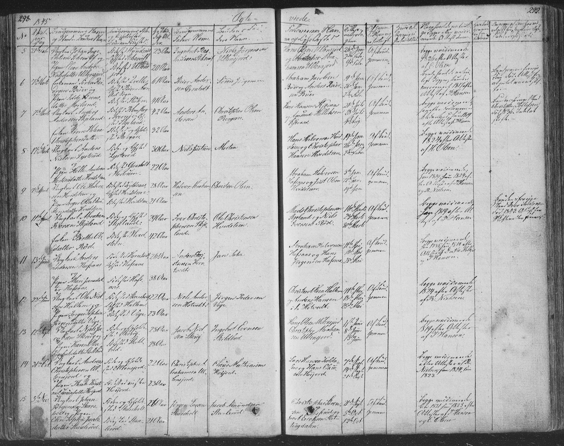 Andebu kirkebøker, SAKO/A-336/F/Fa/L0004: Parish register (official) no. 4, 1829-1856, p. 298-299