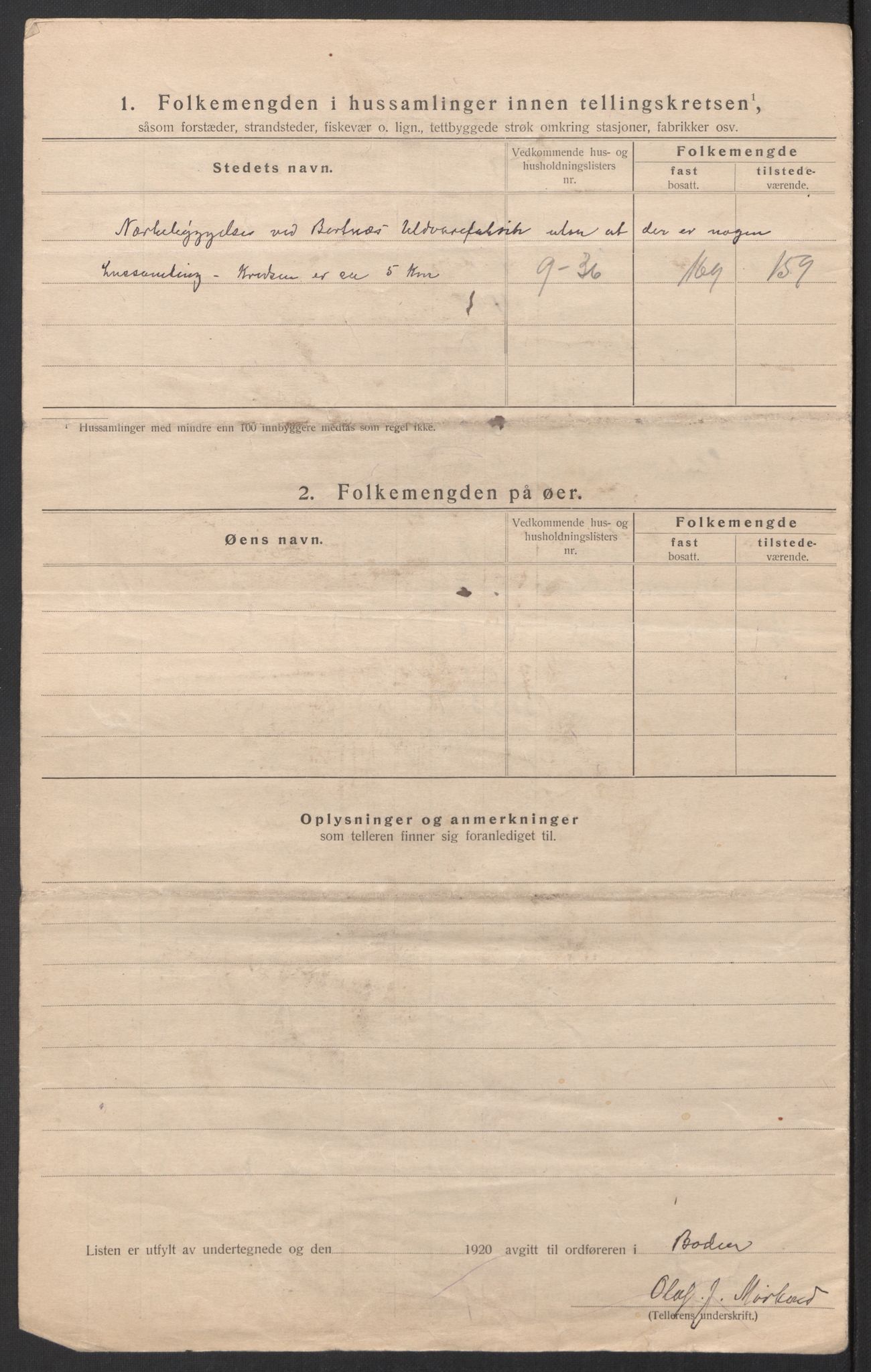 SAT, 1920 census for Bodin, 1920, p. 43