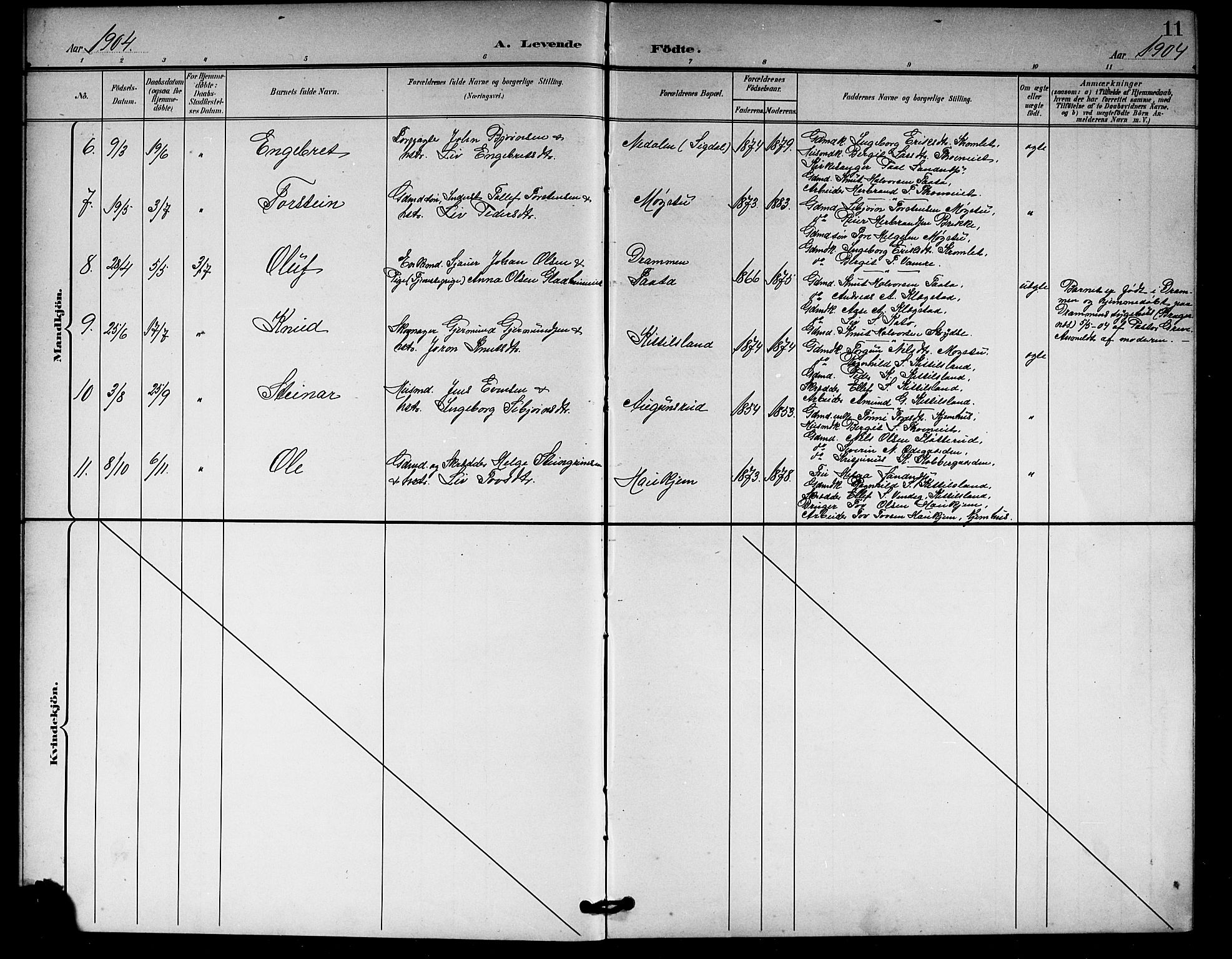 Rollag kirkebøker, AV/SAKO-A-240/G/Gb/L0003: Parish register (copy) no. II 3, 1897-1919, p. 11