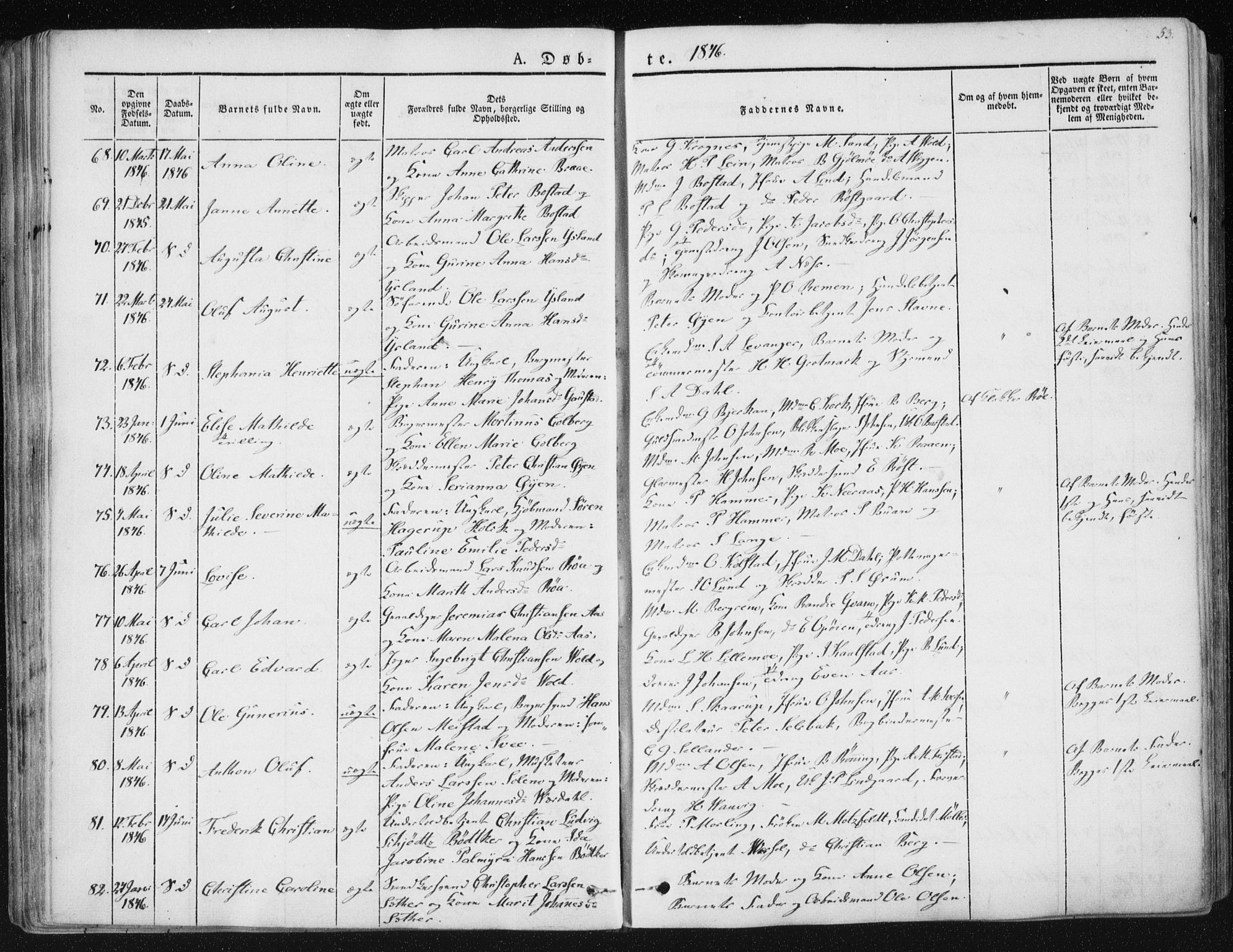 Ministerialprotokoller, klokkerbøker og fødselsregistre - Sør-Trøndelag, AV/SAT-A-1456/602/L0110: Parish register (official) no. 602A08, 1840-1854, p. 53