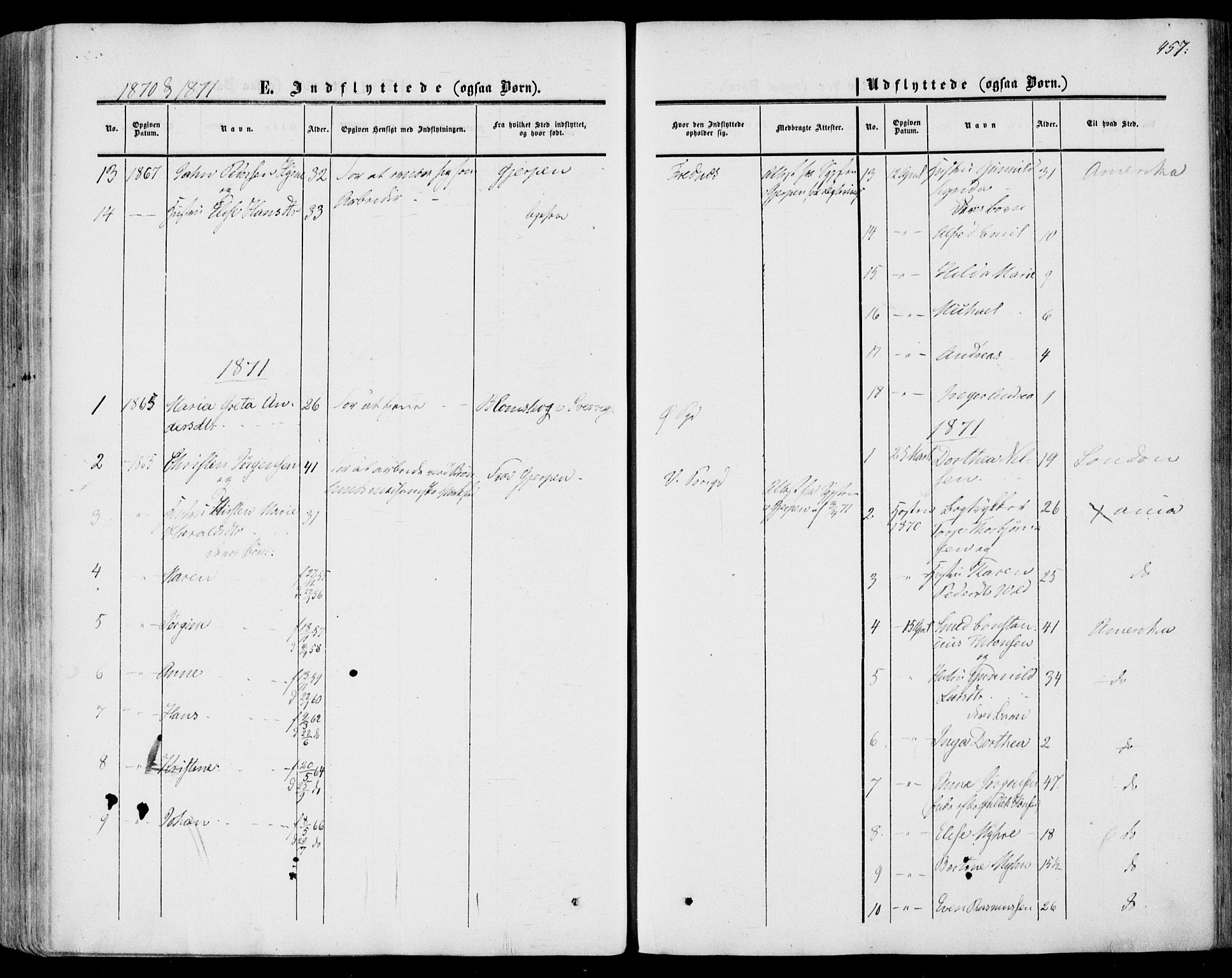 Porsgrunn kirkebøker , AV/SAKO-A-104/F/Fa/L0007: Parish register (official) no. 7, 1858-1877, p. 457