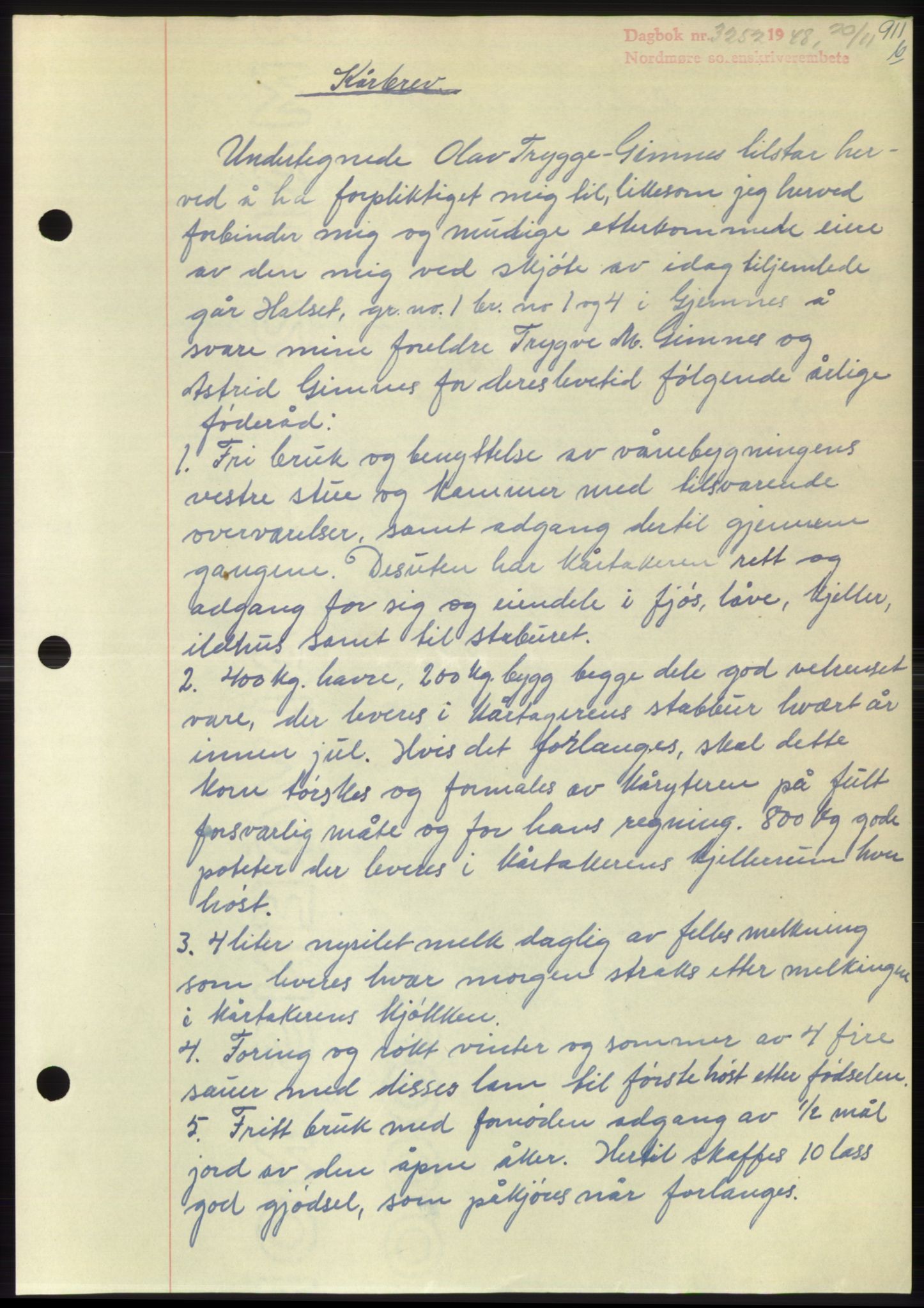 Nordmøre sorenskriveri, AV/SAT-A-4132/1/2/2Ca: Mortgage book no. B100, 1948-1949, Diary no: : 3252/1948