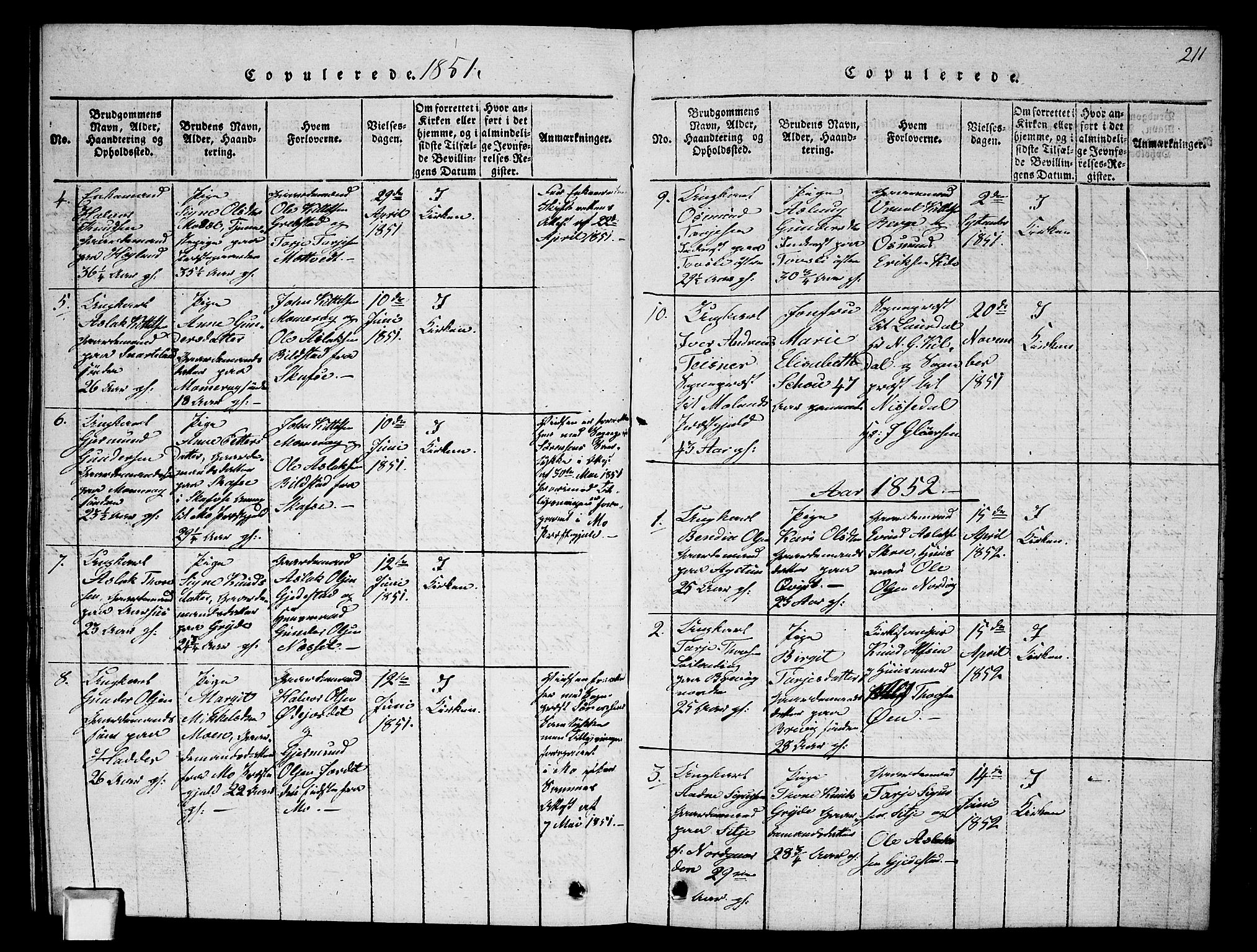 Fyresdal kirkebøker, SAKO/A-263/G/Ga/L0002: Parish register (copy) no. I 2, 1815-1857, p. 211