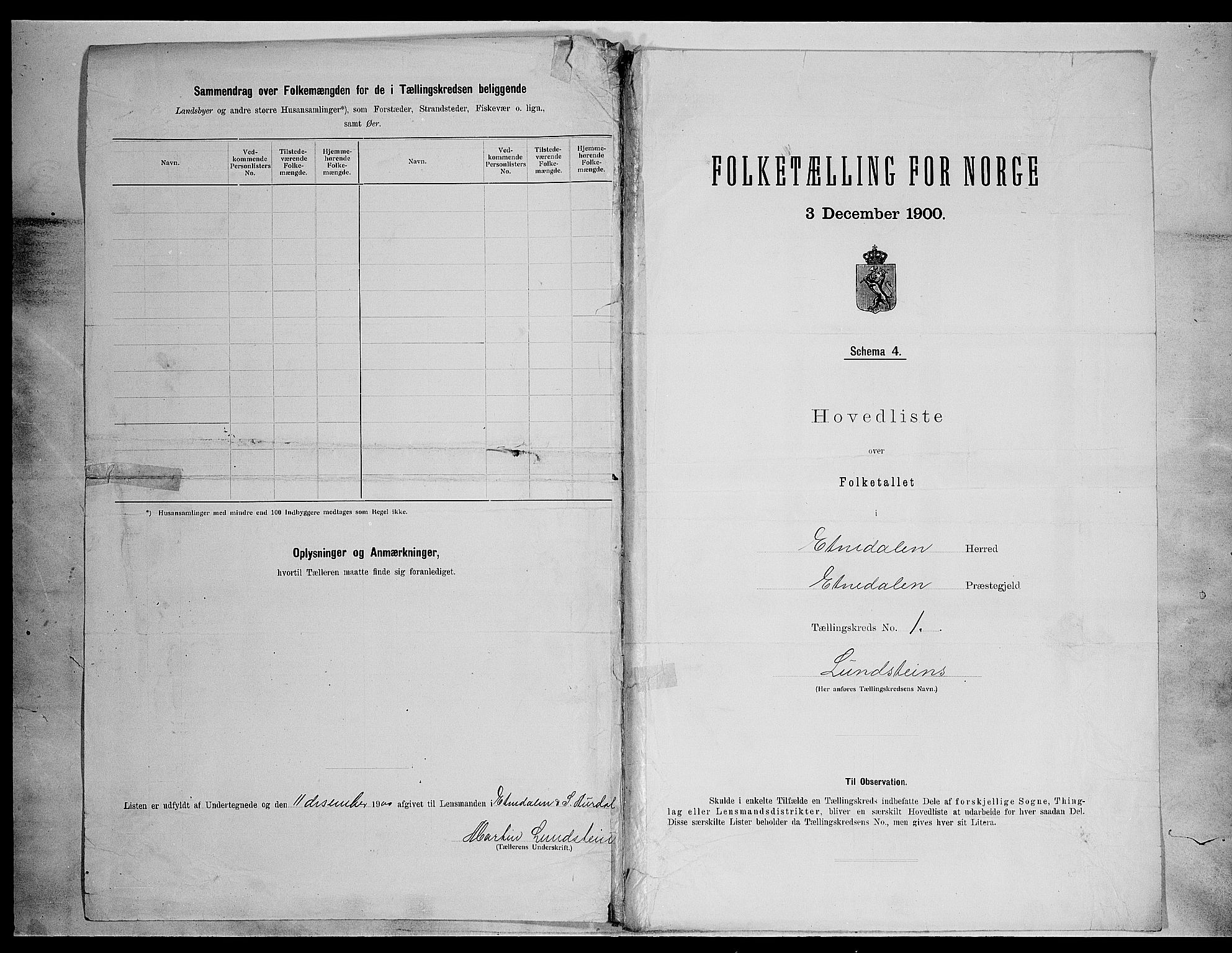 SAH, 1900 census for Etnedal, 1900, p. 13