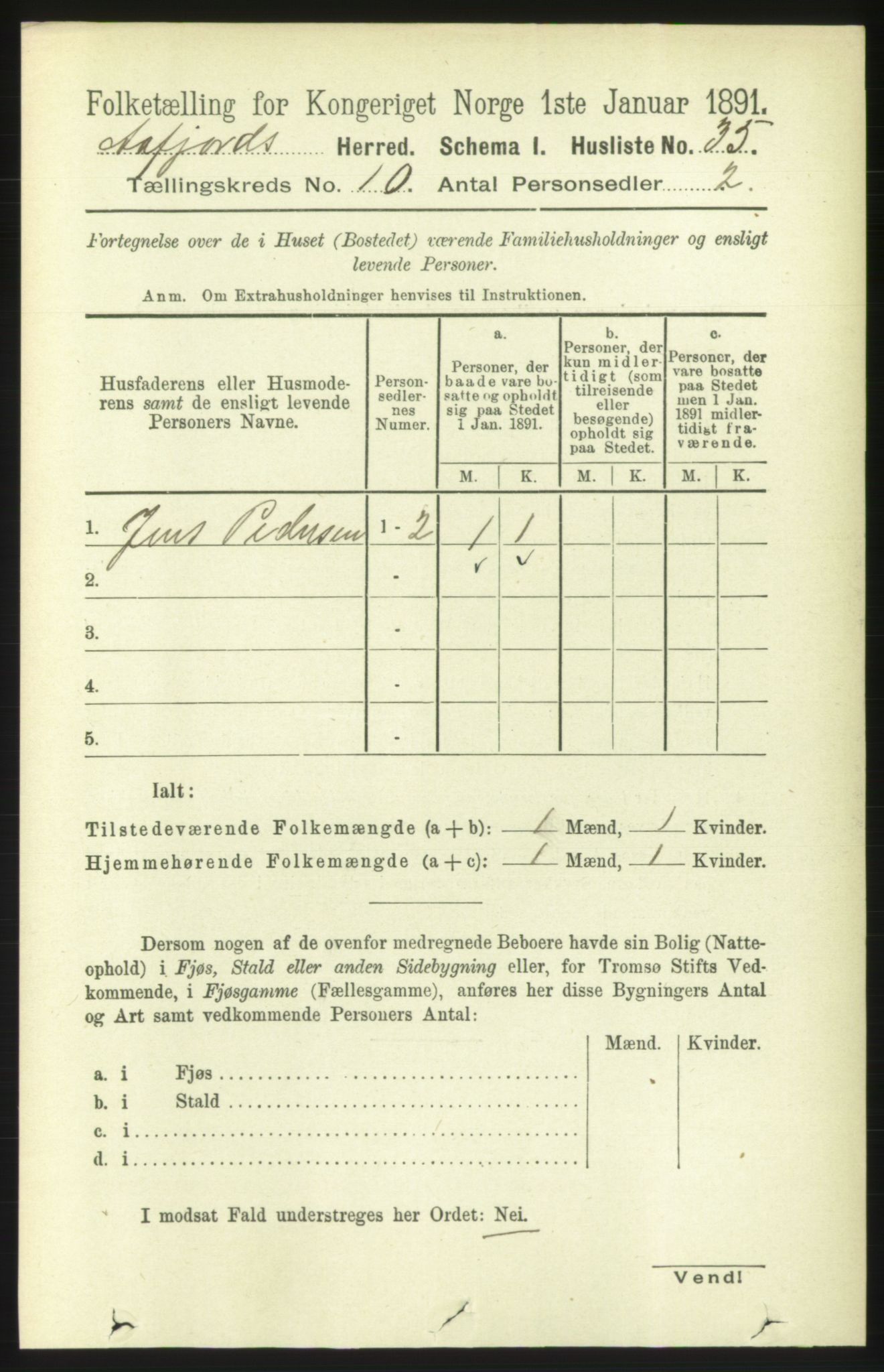 RA, 1891 census for 1630 Åfjord, 1891, p. 2954