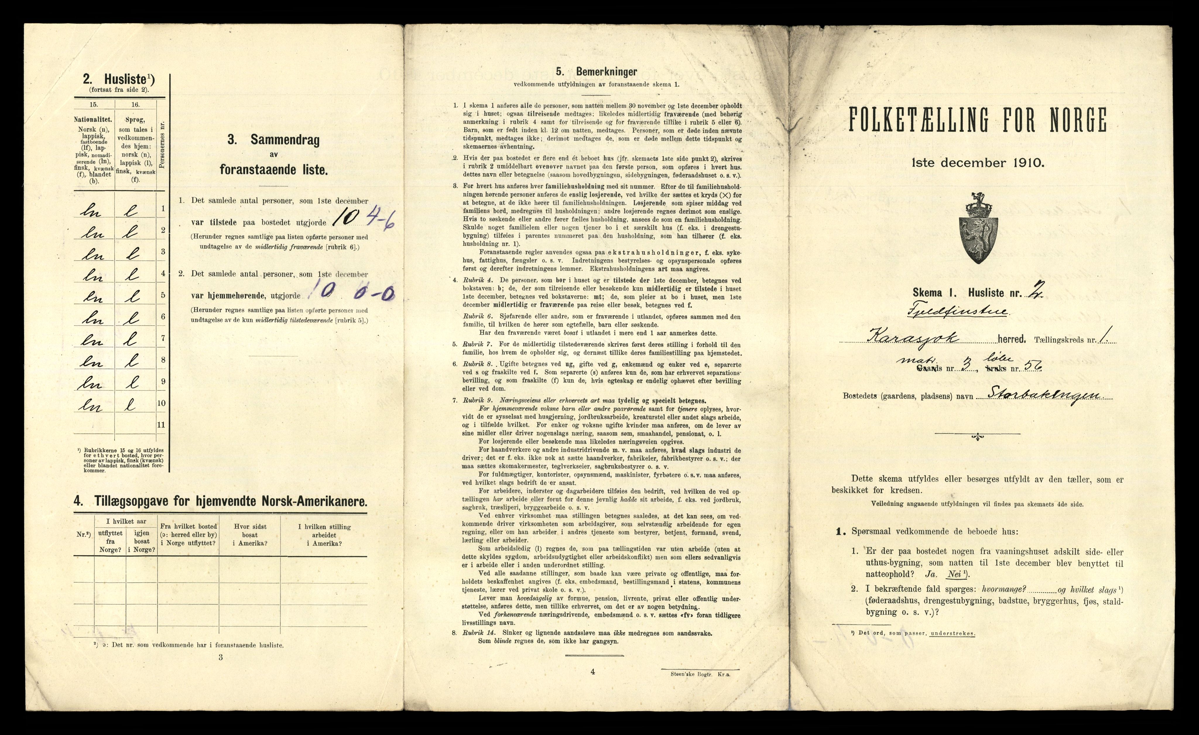 RA, 1910 census for Karasjok, 1910, p. 20