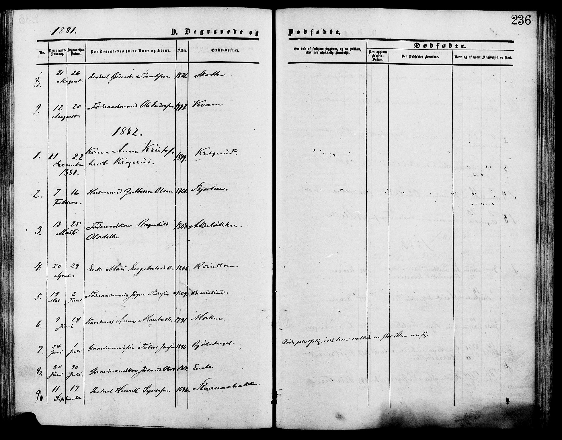 Lesja prestekontor, SAH/PREST-068/H/Ha/Haa/L0009: Parish register (official) no. 9, 1854-1889, p. 236