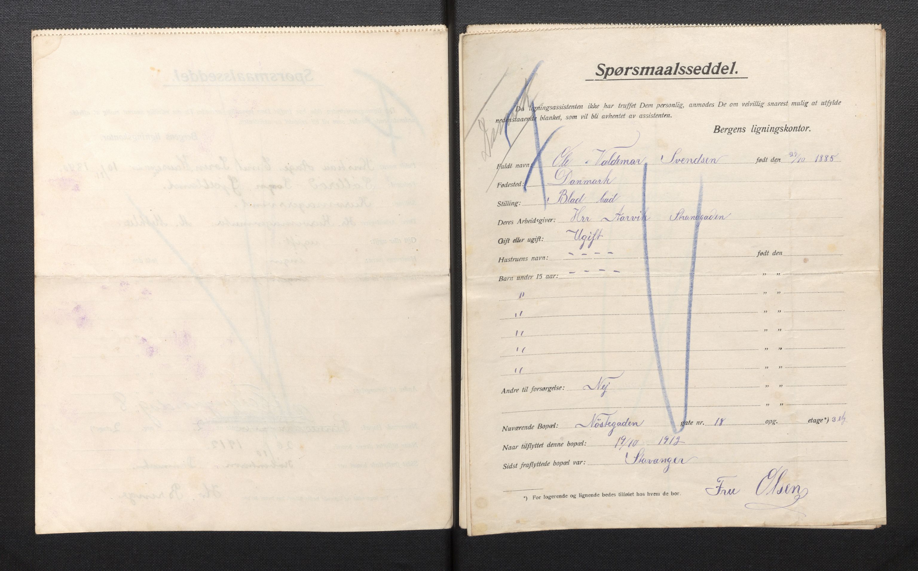 SAB, Municipal Census 1913 for Bergen, 1913, p. 28