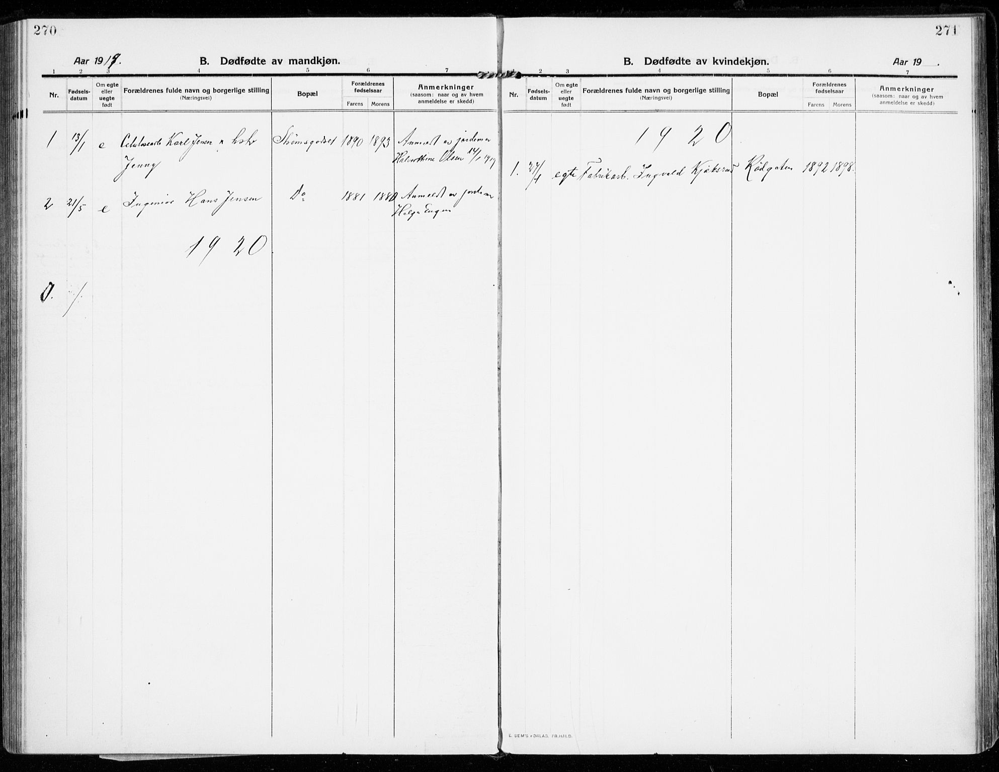 Strømsgodset kirkebøker, SAKO/A-324/F/Fa/L0002: Parish register (official) no. 2, 1910-1920, p. 270-271