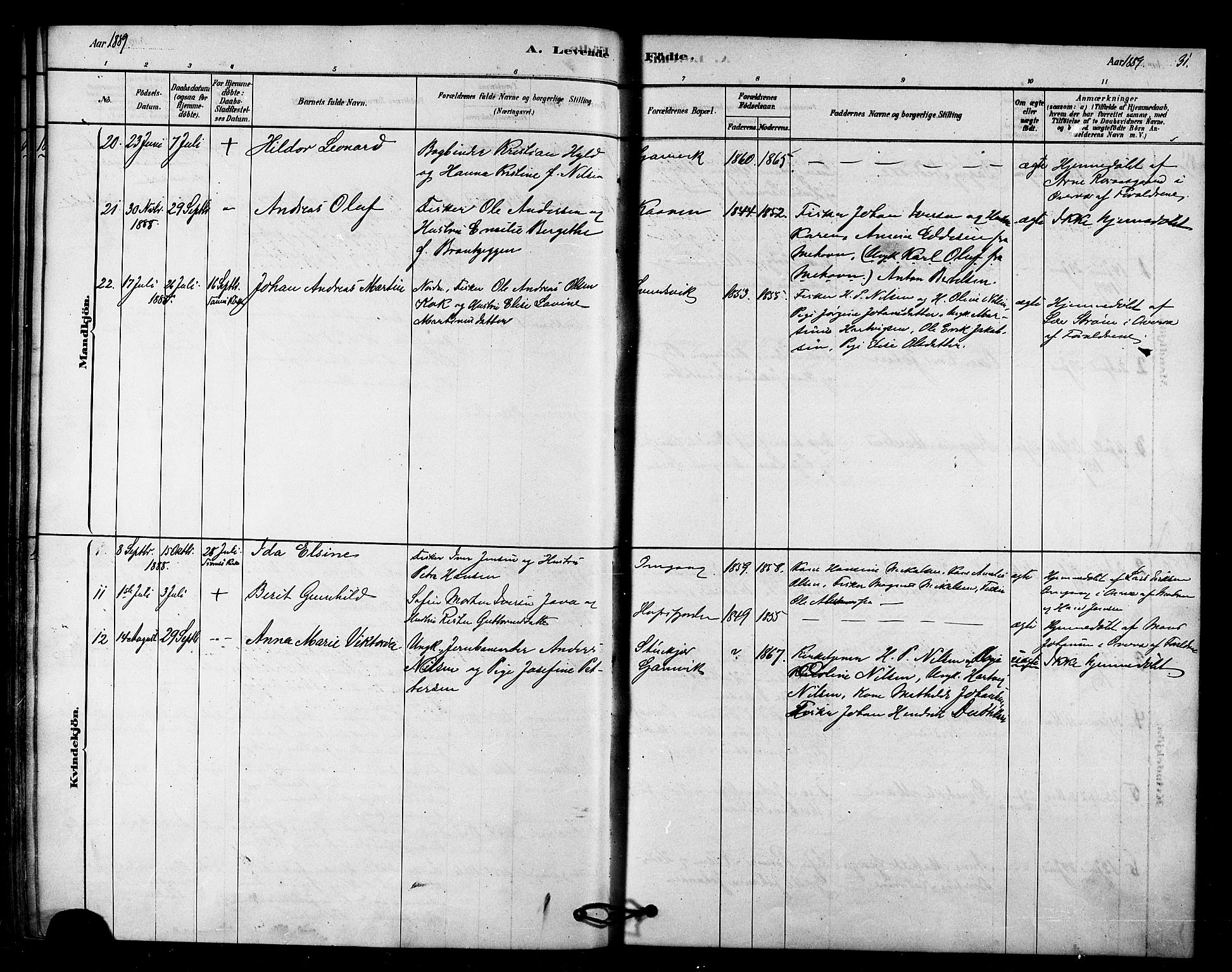 Tana sokneprestkontor, AV/SATØ-S-1334/H/Ha/L0003kirke: Parish register (official) no. 3, 1878-1892, p. 31