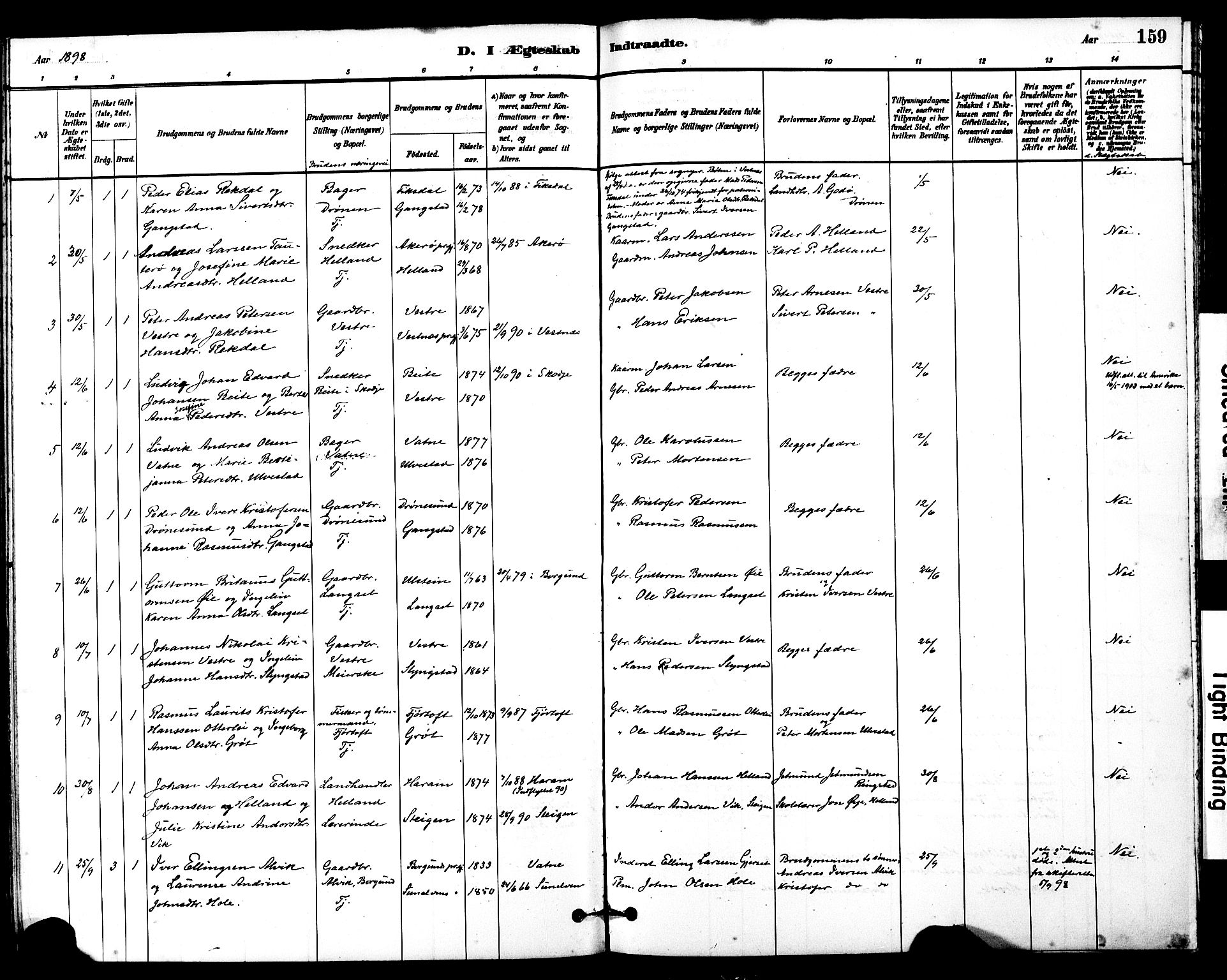 Ministerialprotokoller, klokkerbøker og fødselsregistre - Møre og Romsdal, AV/SAT-A-1454/525/L0374: Parish register (official) no. 525A04, 1880-1899, p. 159