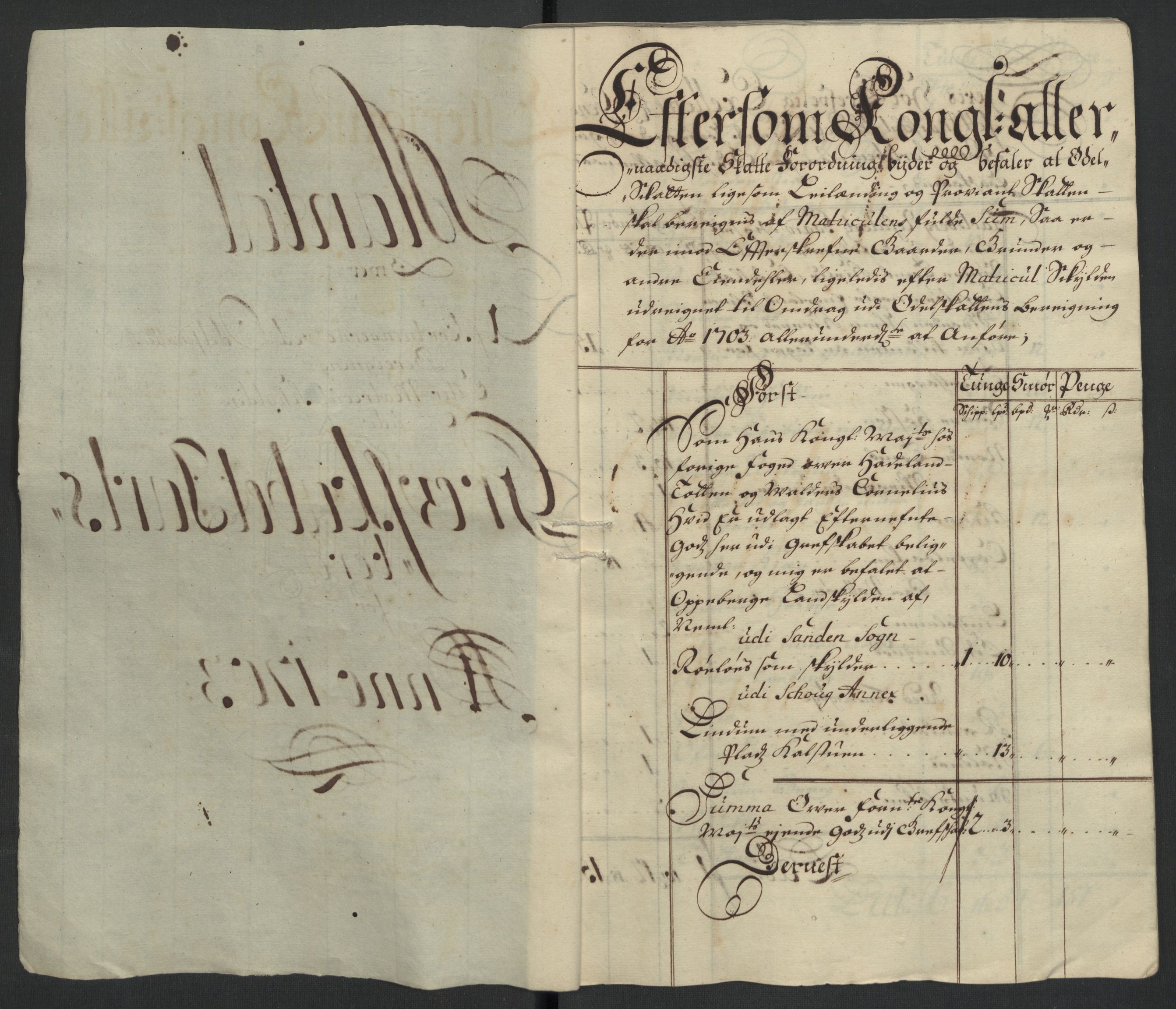 Rentekammeret inntil 1814, Reviderte regnskaper, Fogderegnskap, AV/RA-EA-4092/R32/L1871: Fogderegnskap Jarlsberg grevskap, 1703-1705, p. 79