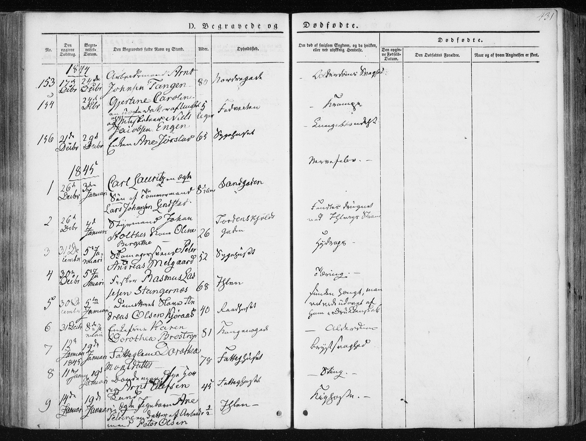 Ministerialprotokoller, klokkerbøker og fødselsregistre - Sør-Trøndelag, SAT/A-1456/601/L0049: Parish register (official) no. 601A17, 1839-1847, p. 431