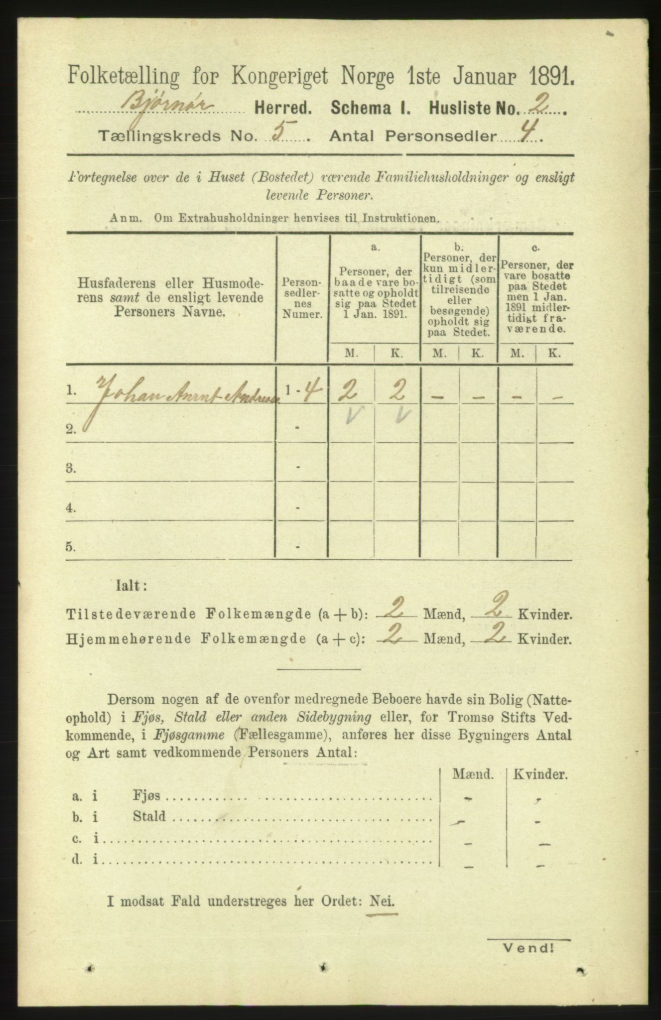 RA, 1891 census for 1632 Bjørnør, 1891, p. 2243