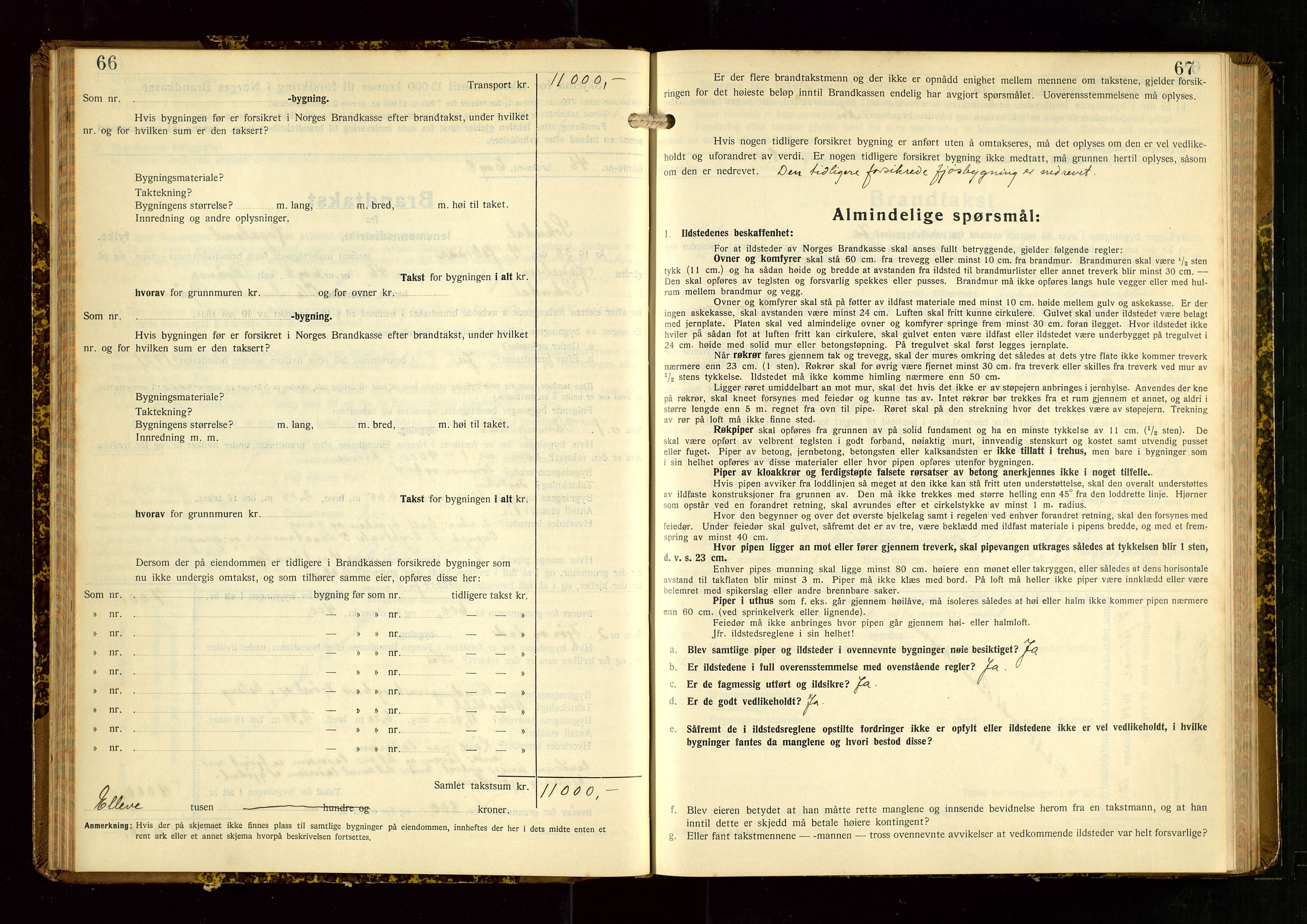 Sokndal lensmannskontor, AV/SAST-A-100417/Gob/L0008: "Brandtakst-Protokoll", 1937-1955, p. 66-67