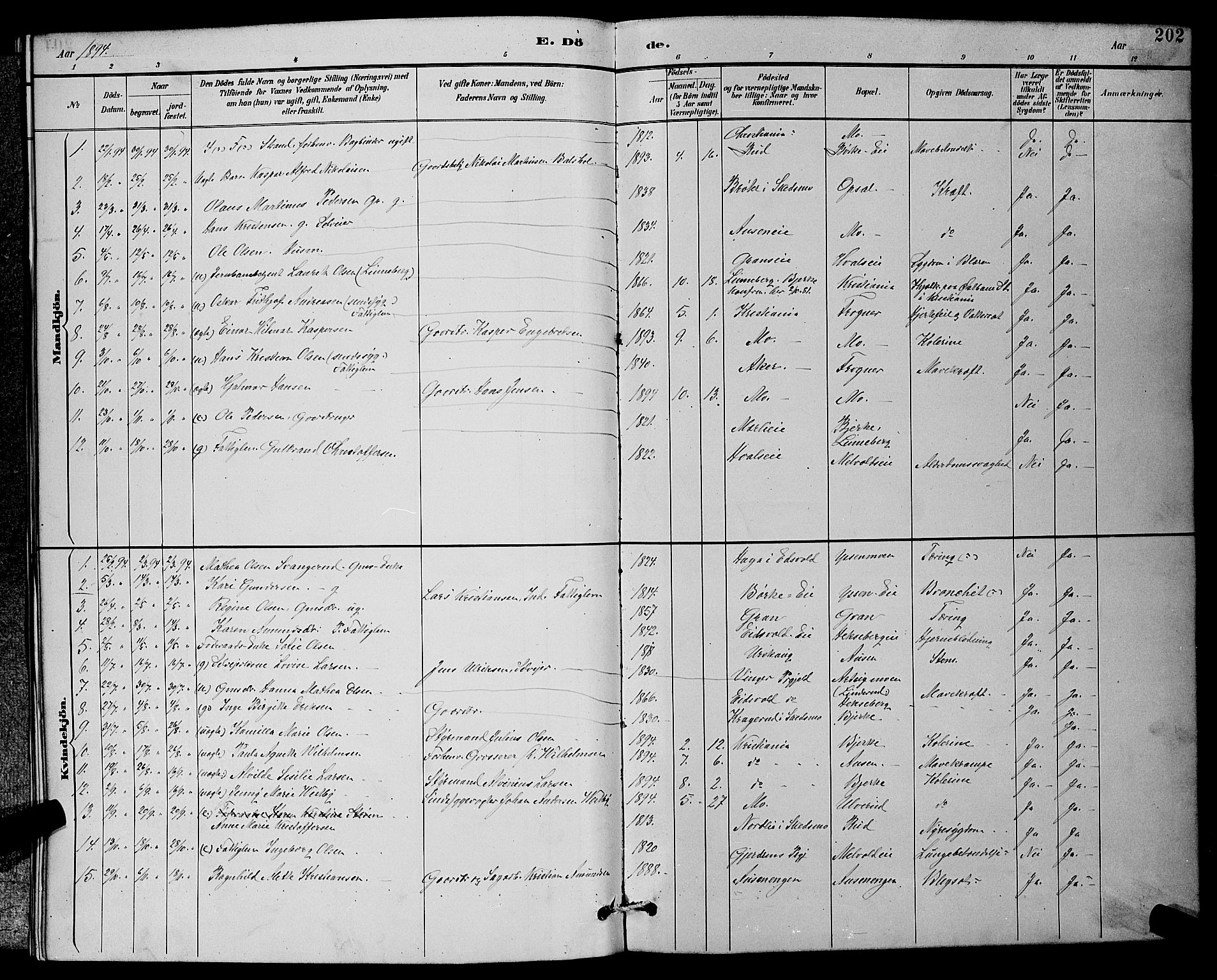Sørum prestekontor Kirkebøker, SAO/A-10303/G/Ga/L0005: Parish register (copy) no. I 5.2, 1886-1894, p. 202