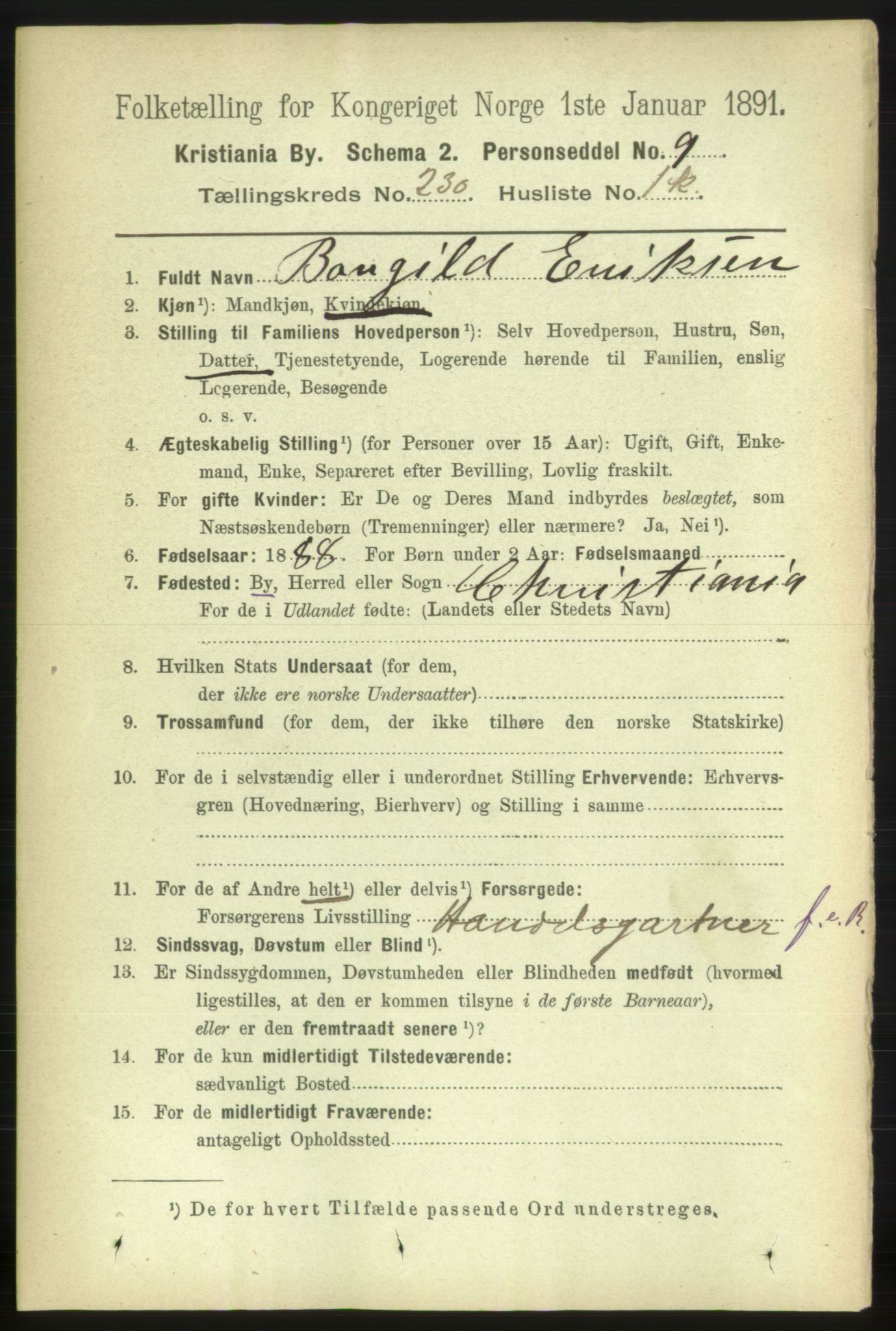 RA, 1891 census for 0301 Kristiania, 1891, p. 142242