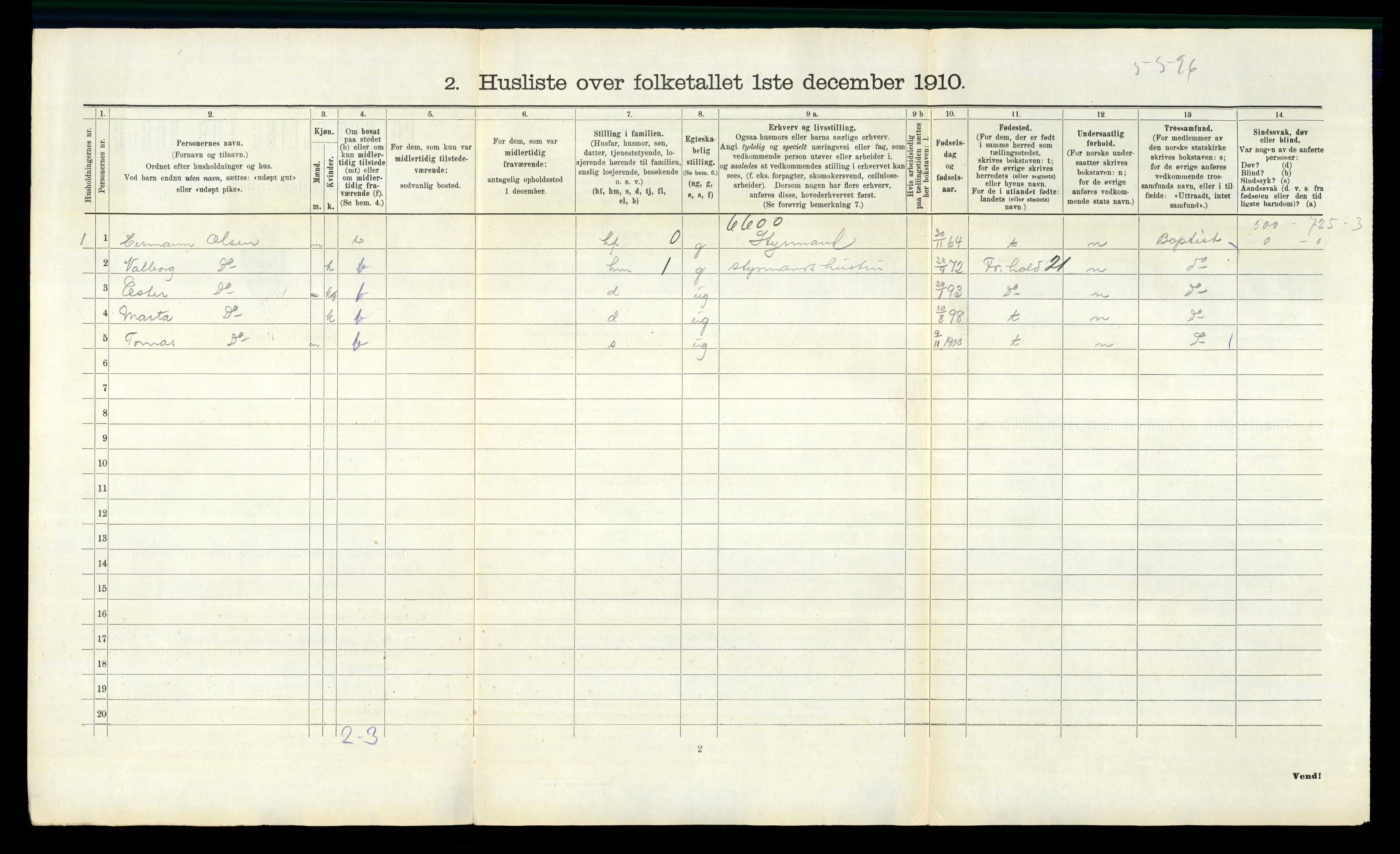 RA, 1910 census for Hvaler, 1910, p. 125